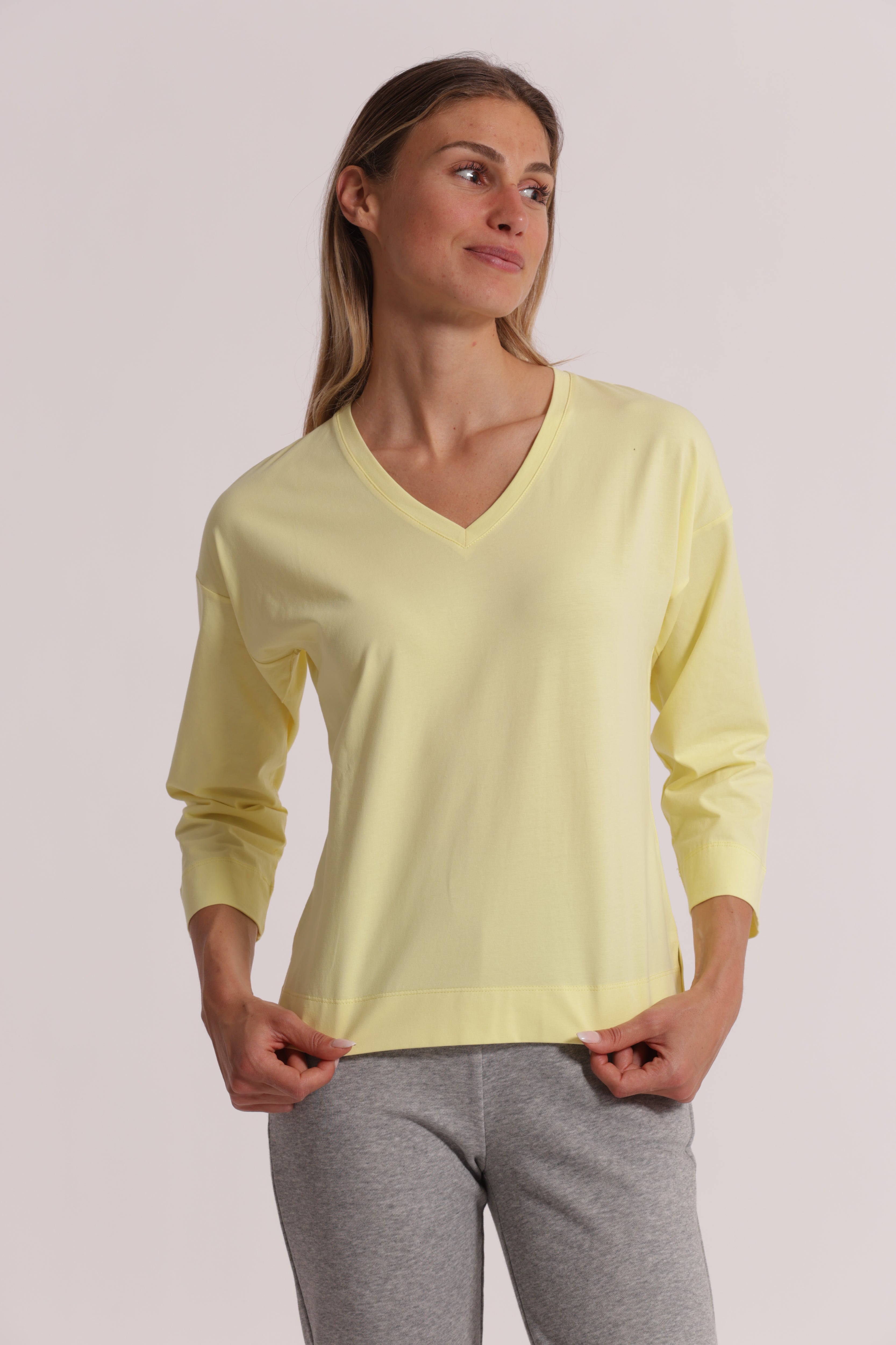 Mimi Mua Basic Ricamo Gatto T-Shirt Maniche Lunghe Cotone