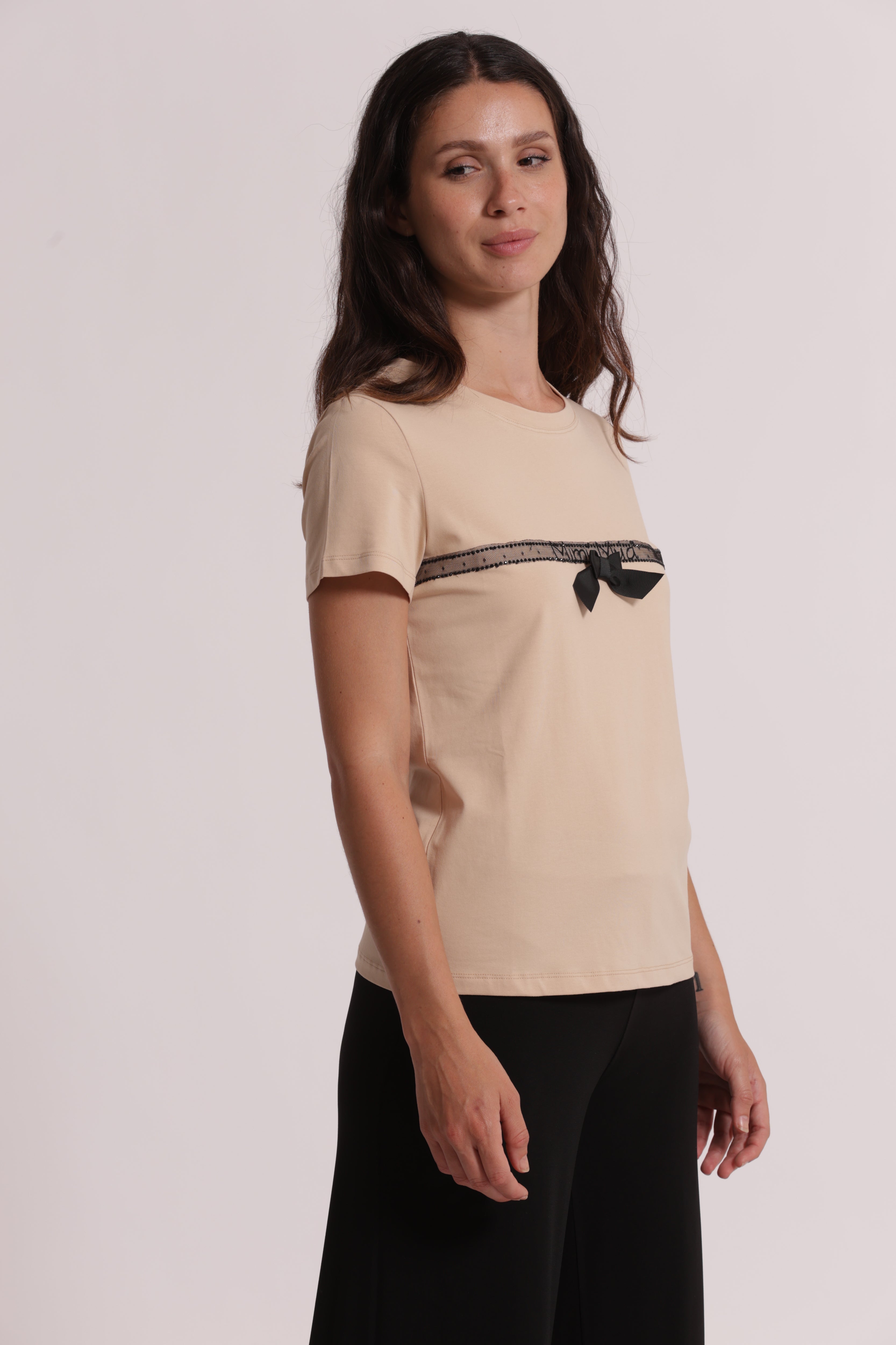 Mimi Mua T-Shirt Fiocco Cotone Bianco