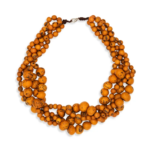 On Earth Cooperative Collection Ambra collana semi arancio 54+10 cm
