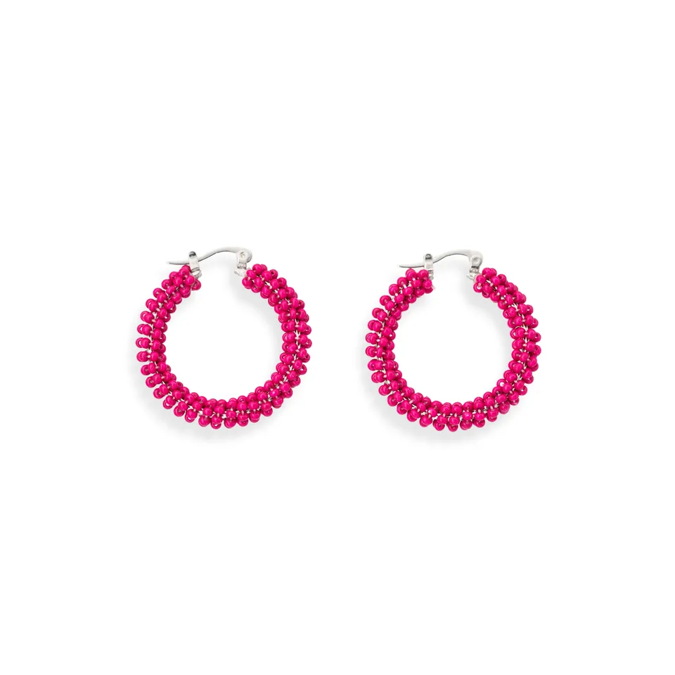 On Earth Cooperative Collection Spring orecchini vetro fucsia 3,5 cm