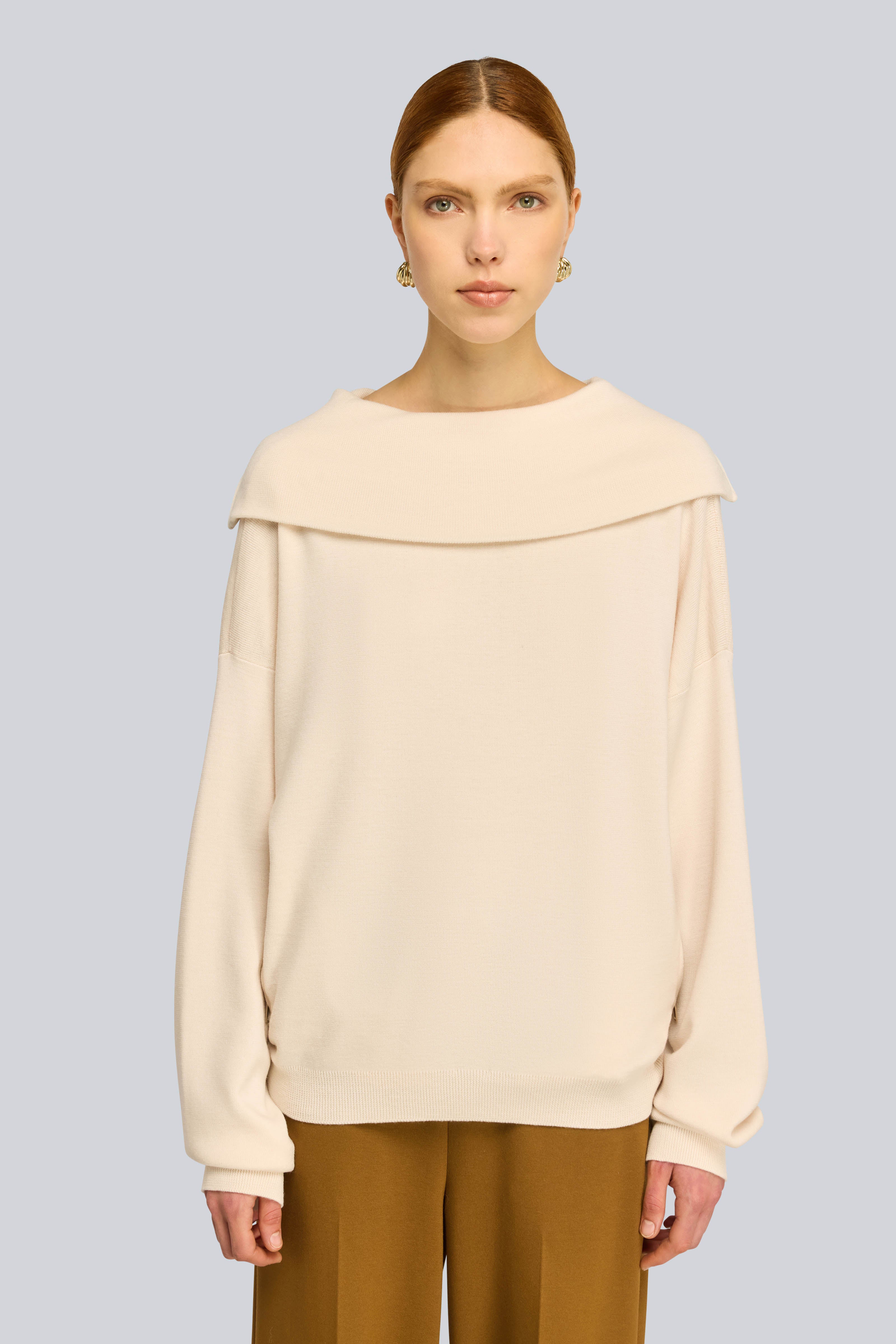 Semicouture Pamelia S6WA20 maglia lana zip burro