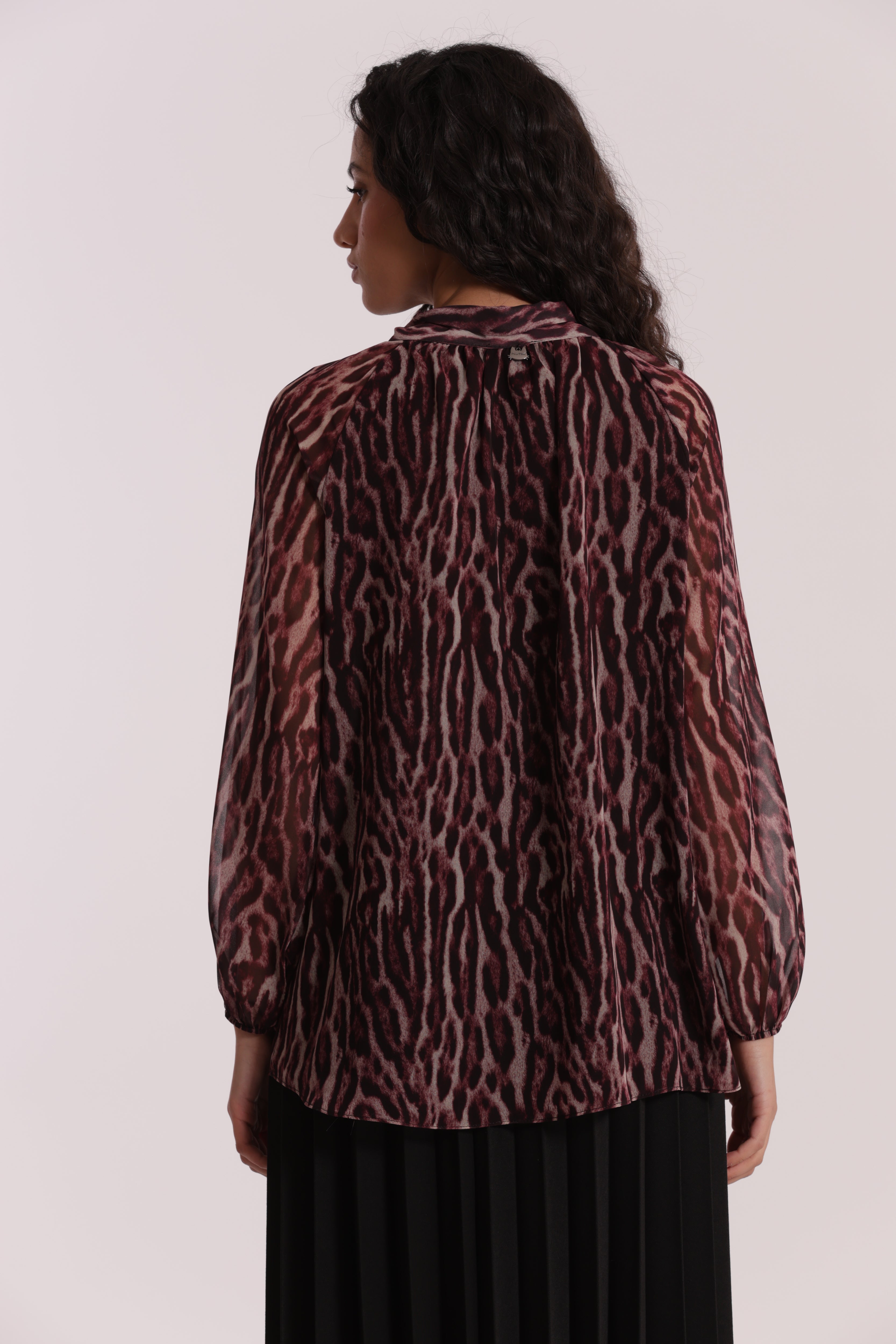 Mimi Mua Blusa con Fusciacca blusa animalier burgundy
