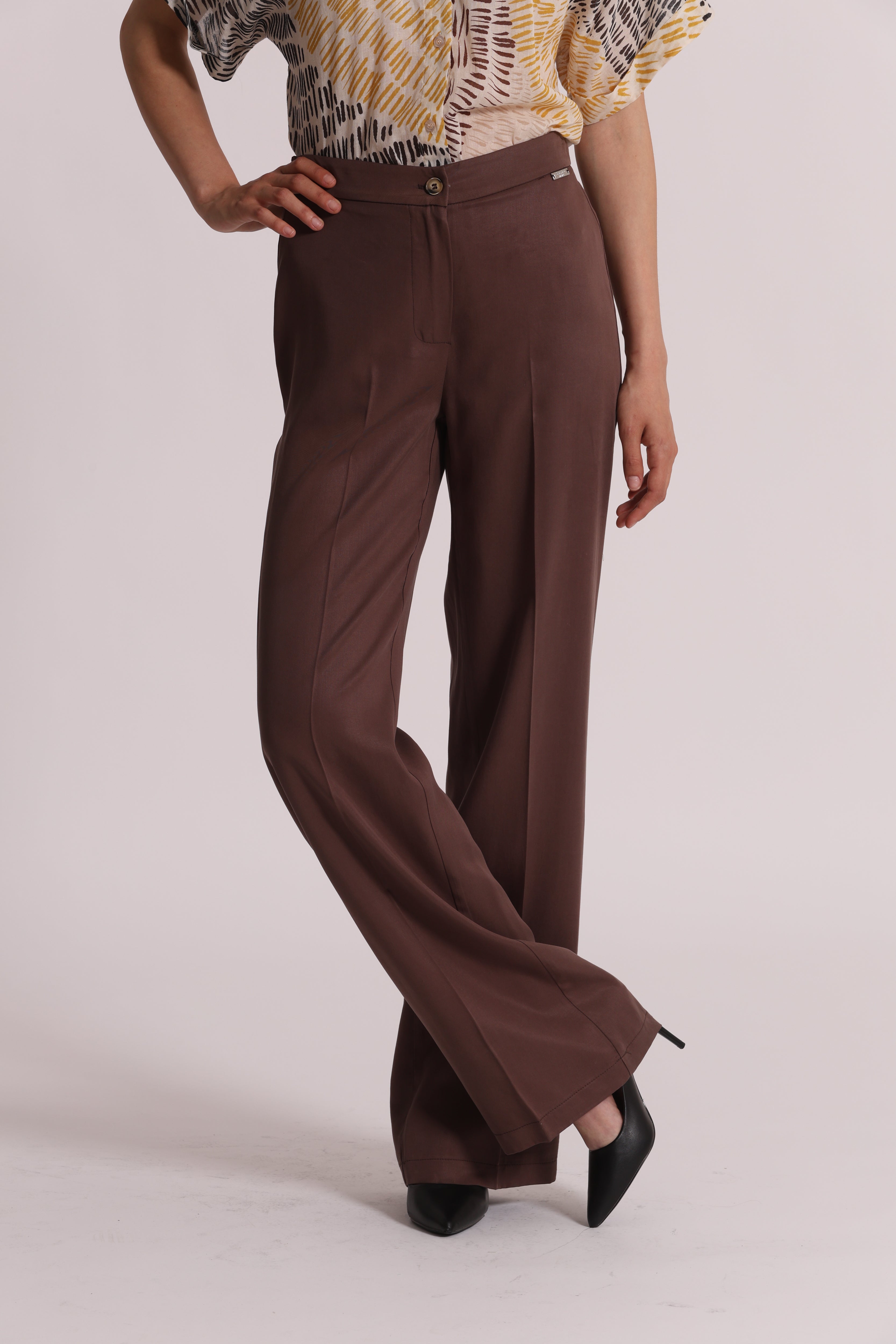 Mimi Mua pantalone dritto lyocell elastico