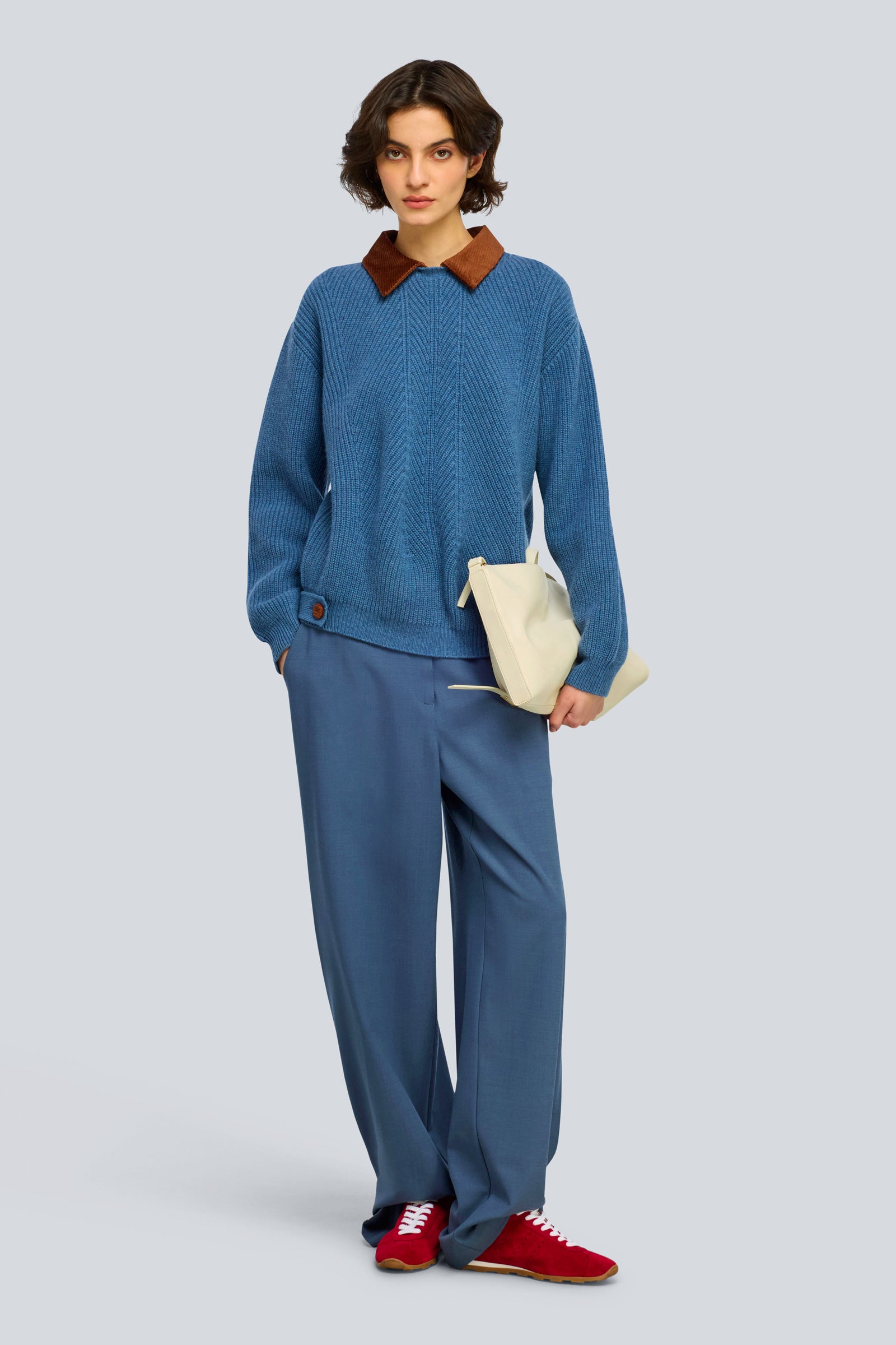 Semicouture Muriel pantalone avio fresco lana