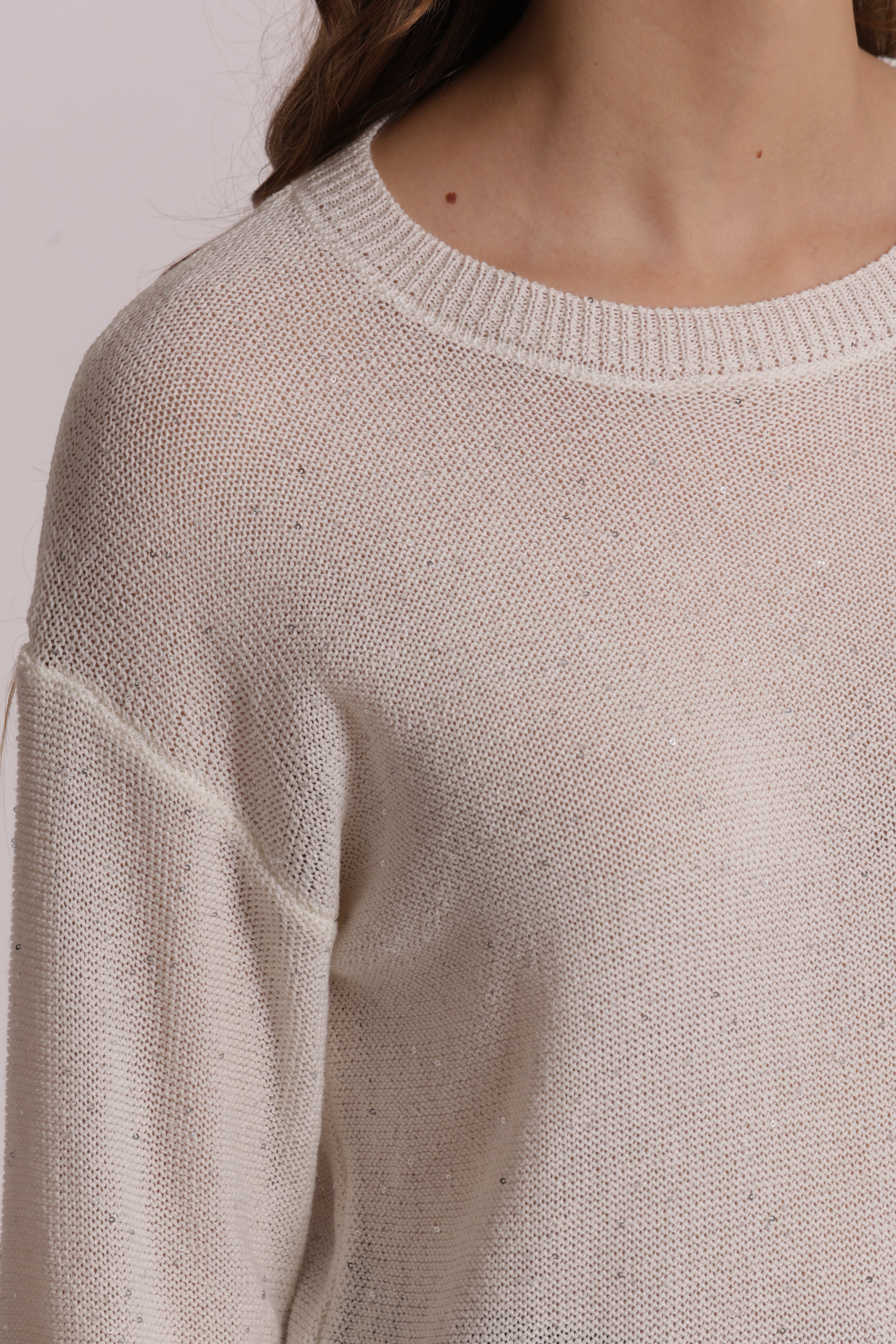 Mimi Mua Maglia Trasparente Paillettes Maglia Sera