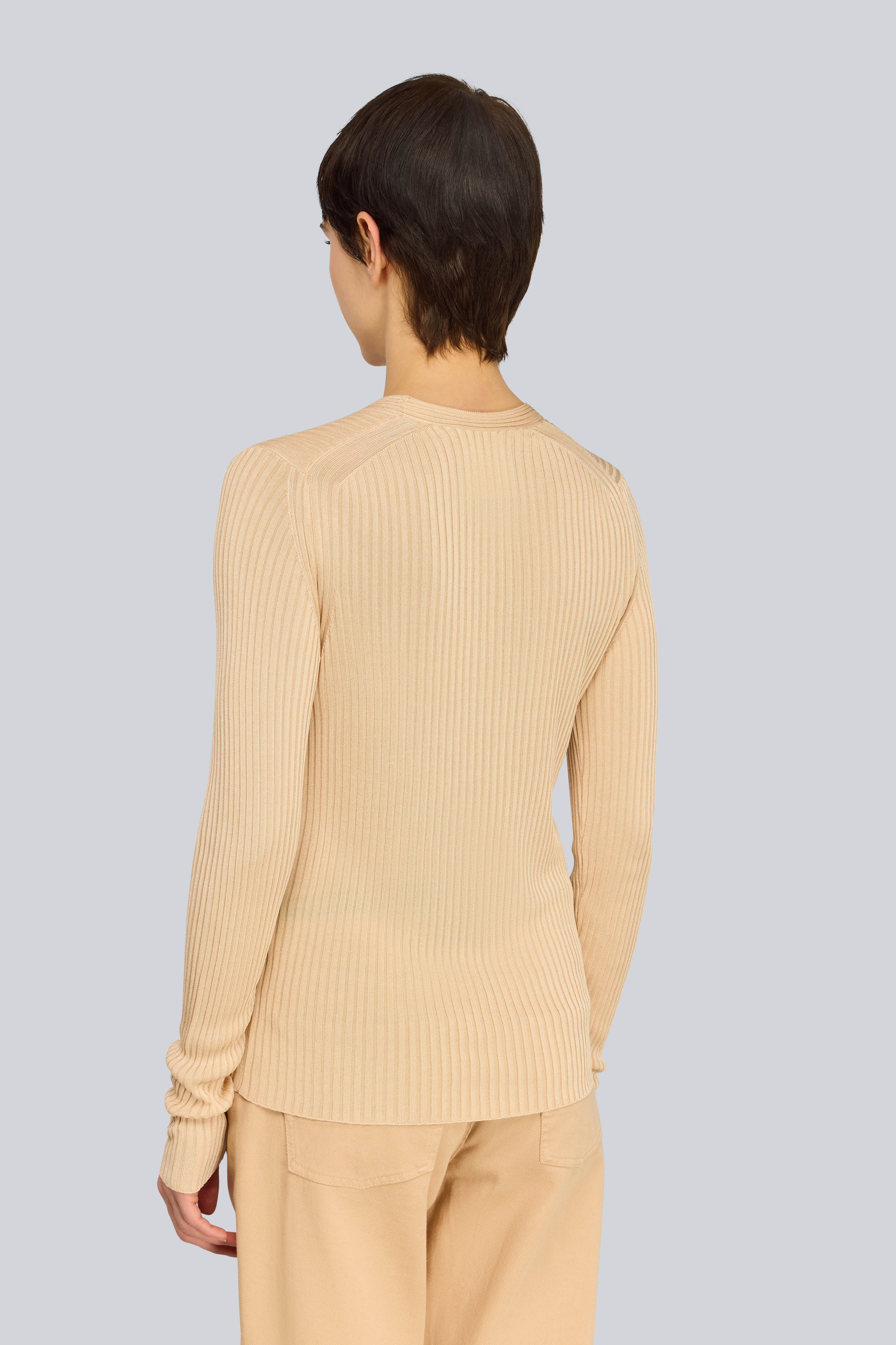 Semicouture Lally S6WC51 maglia cammello misto seta
