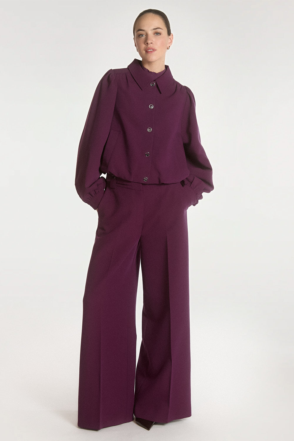 Aaiko Sandy giacca prune ITALIAN PLUM maniche ampie