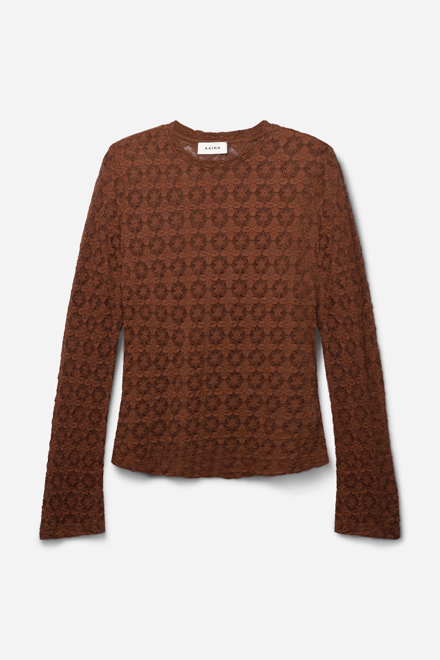 Aaiko Mason top pizzo floreale marrone