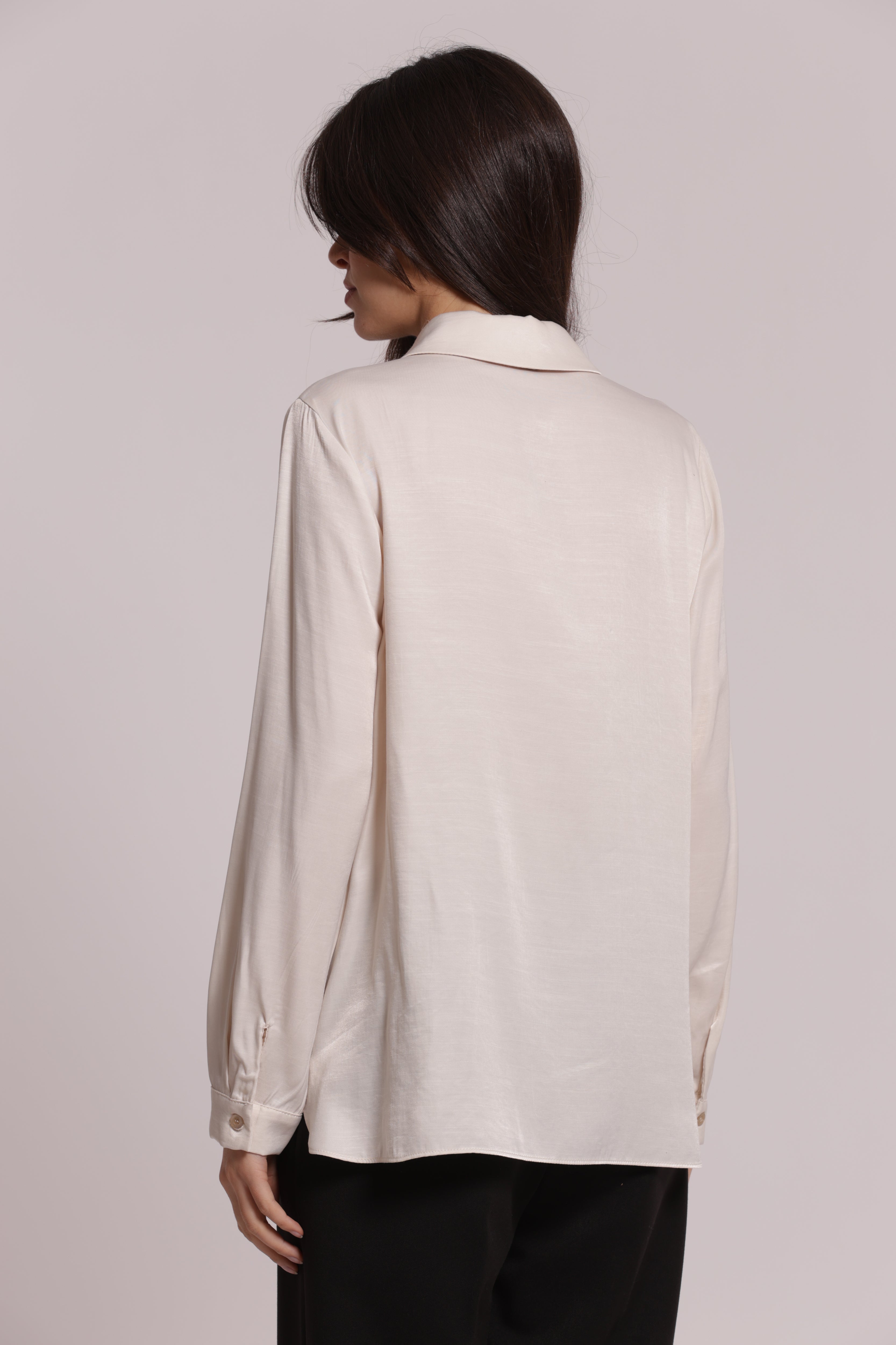 Mimi Mua Camicia Uomo Mano Seta viscosa nera