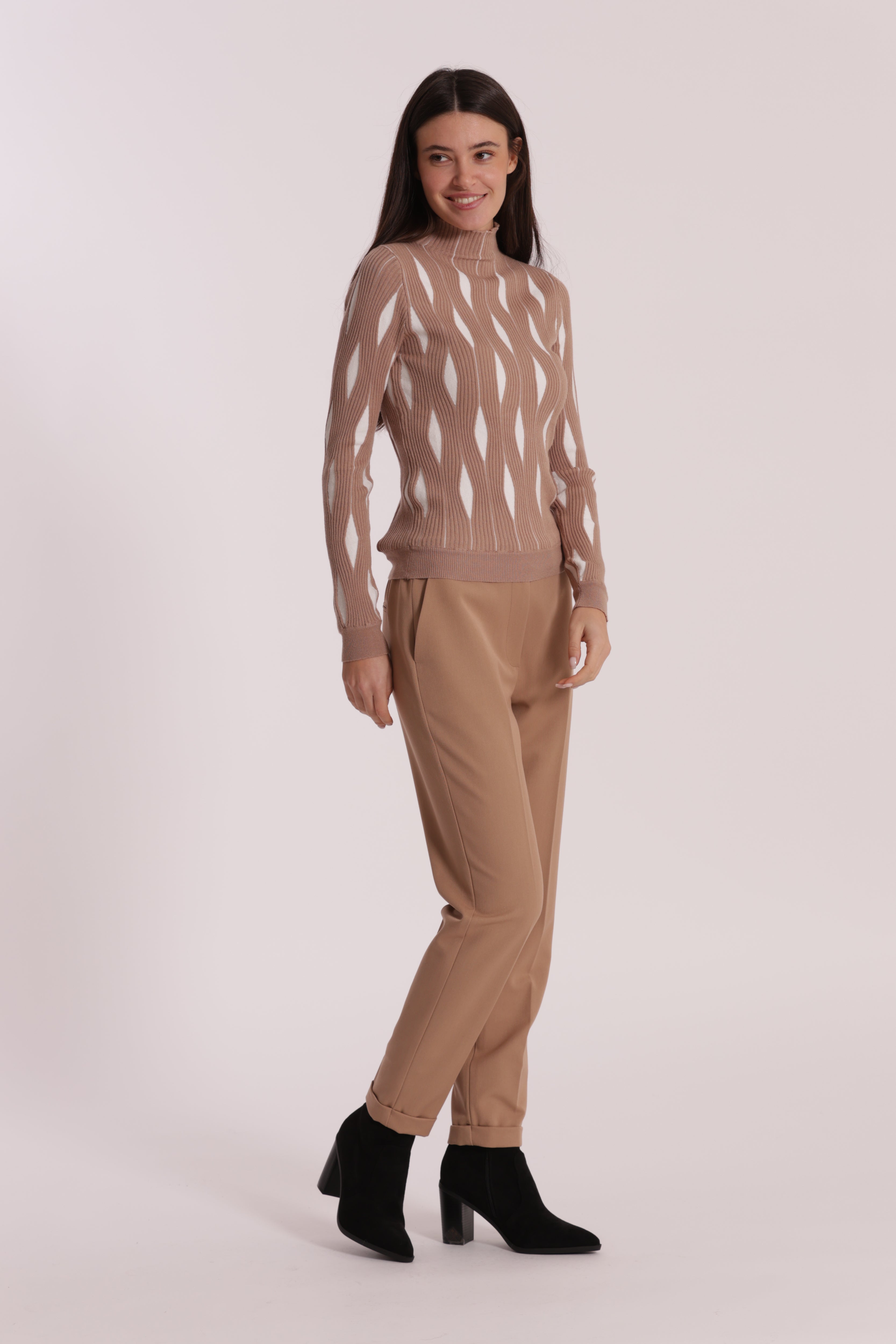Mimi Mua Pantalone Sigaretta Polyviscosa Nero