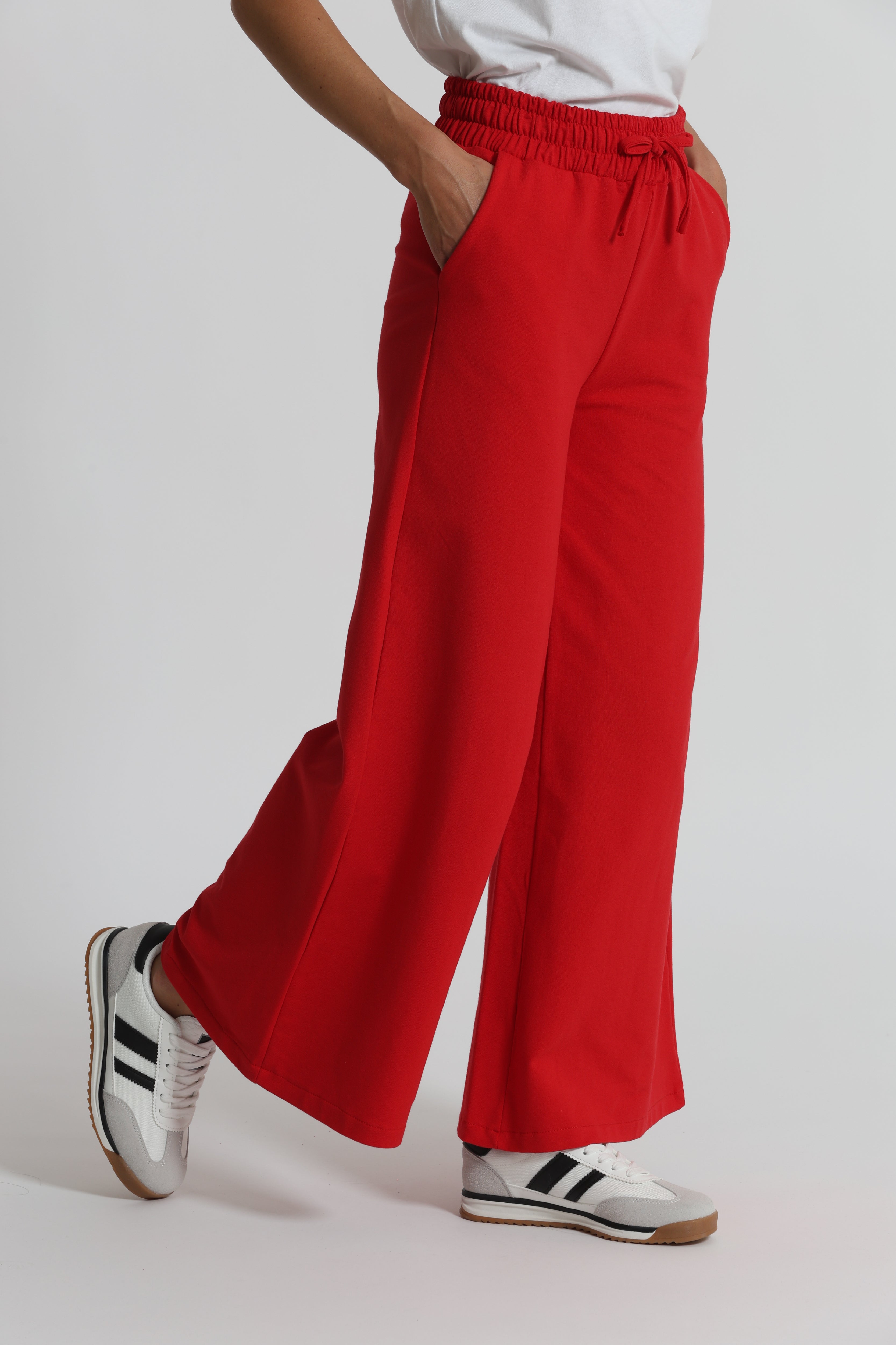 Mimi Mua Pantalone Felpa Coulisse Cotone Rosso