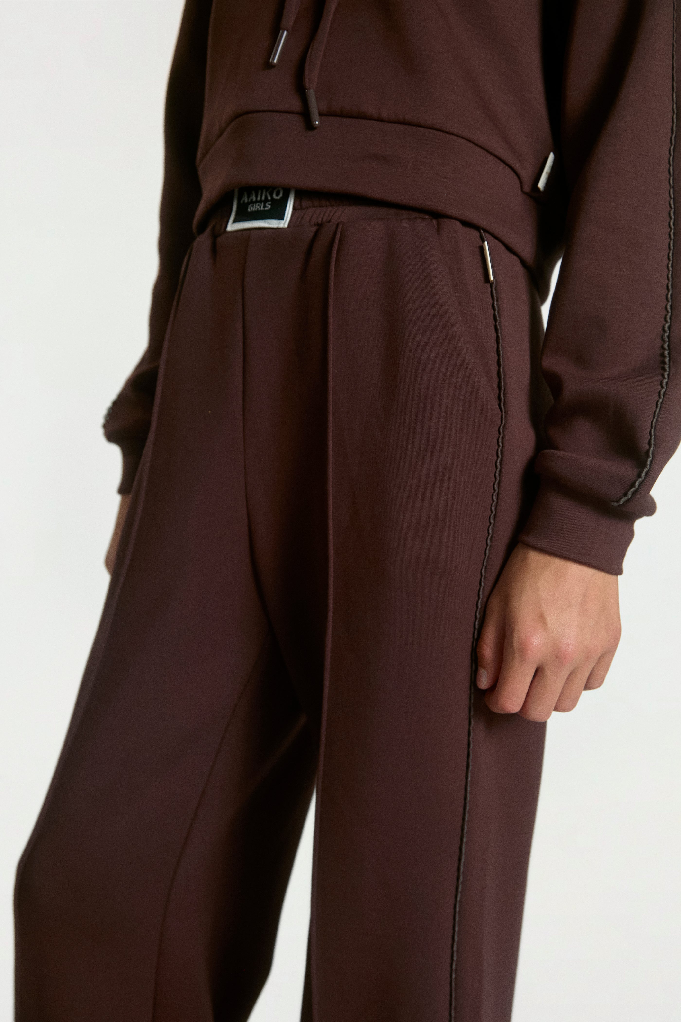 Aaiko Vico pantaloni bambina marroni elastico