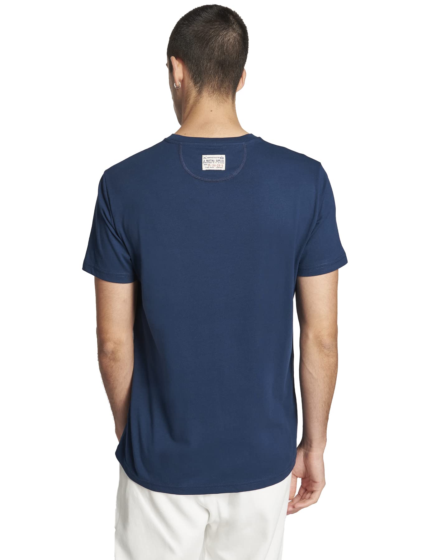 La Martina T-Shirt Uomo Blu Cotone Girocollo