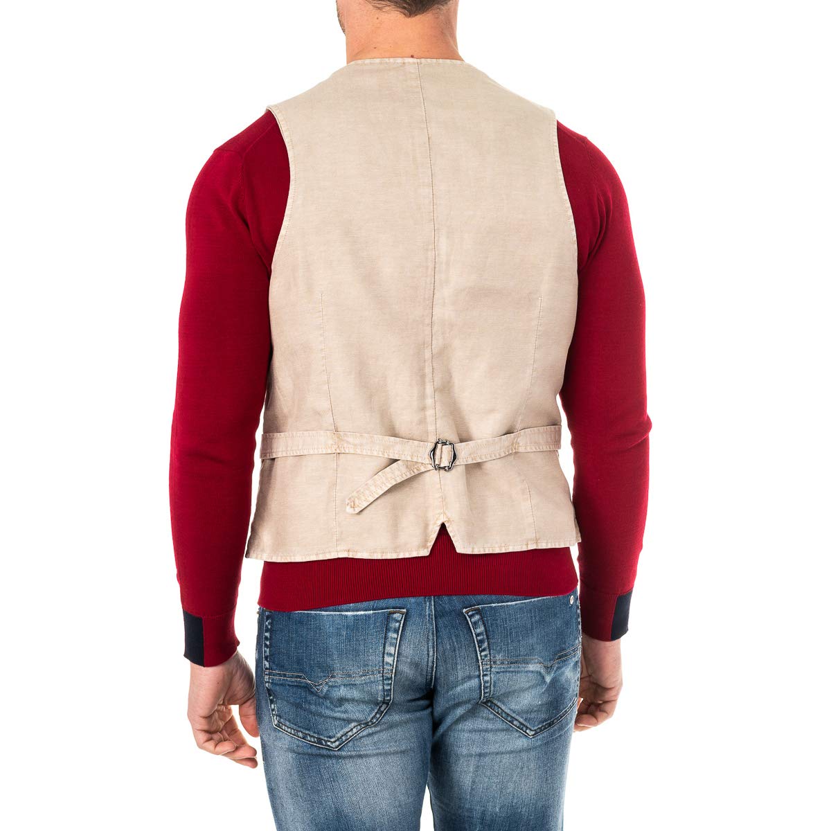 La Martina HMJA11 gilet uomo 44 scollo V maglia fine
