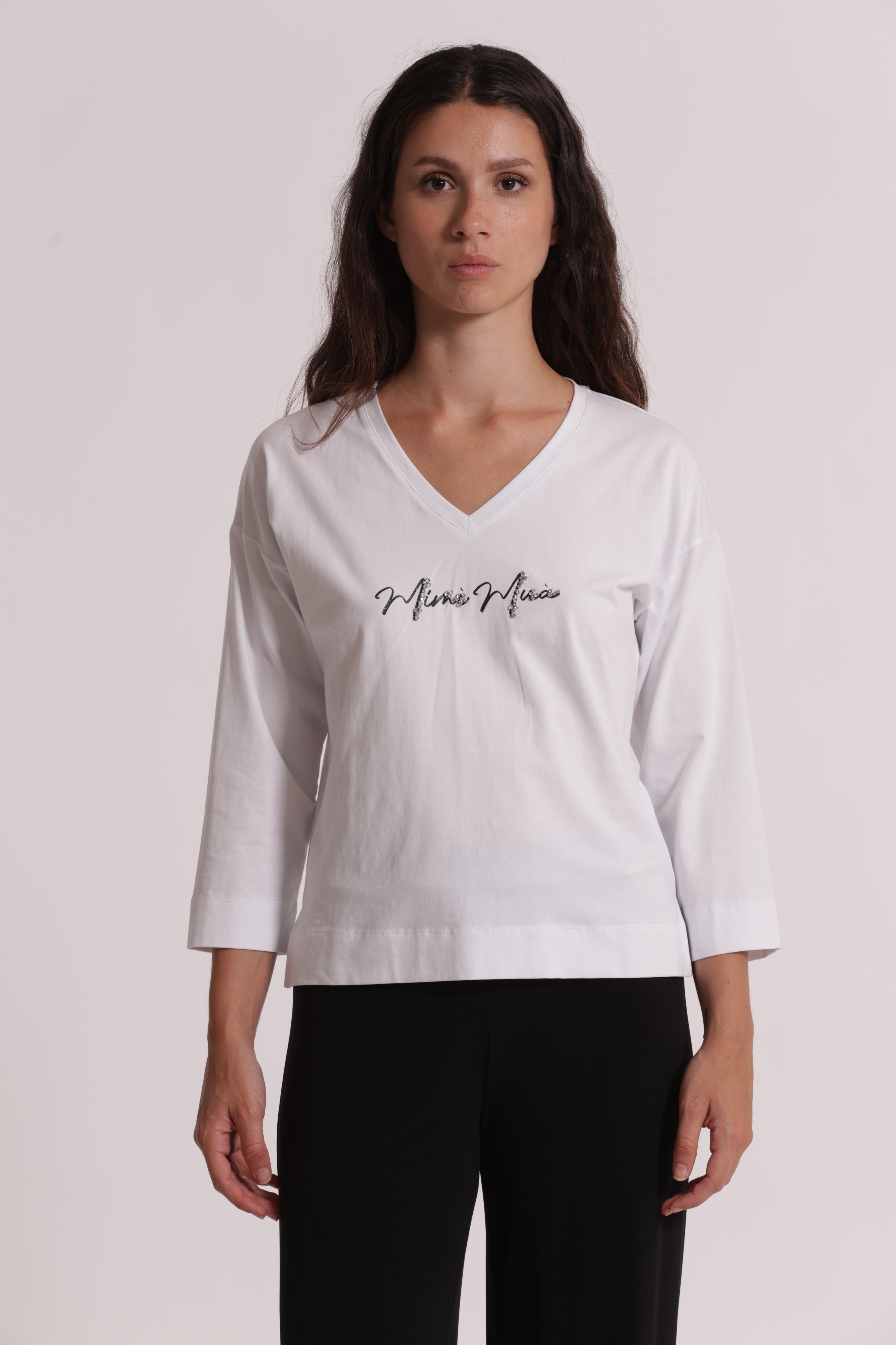Mimi Mua T-Shirt Mimi-Mua Scollo V maniche lunghe