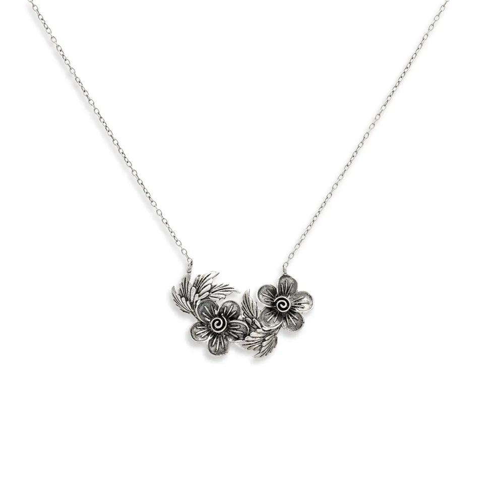 On Earth Fresia collana ottone argentato 50 cm