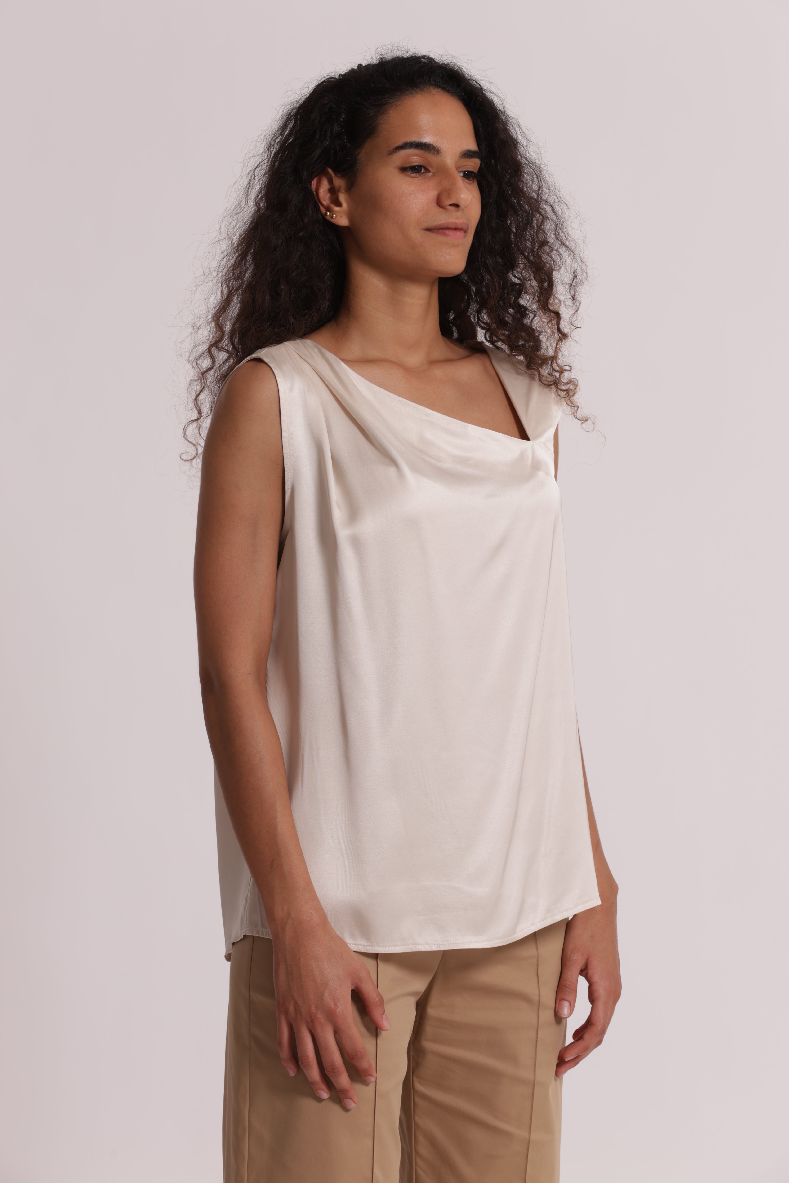 Mimi Mua top animalier crema viscosa