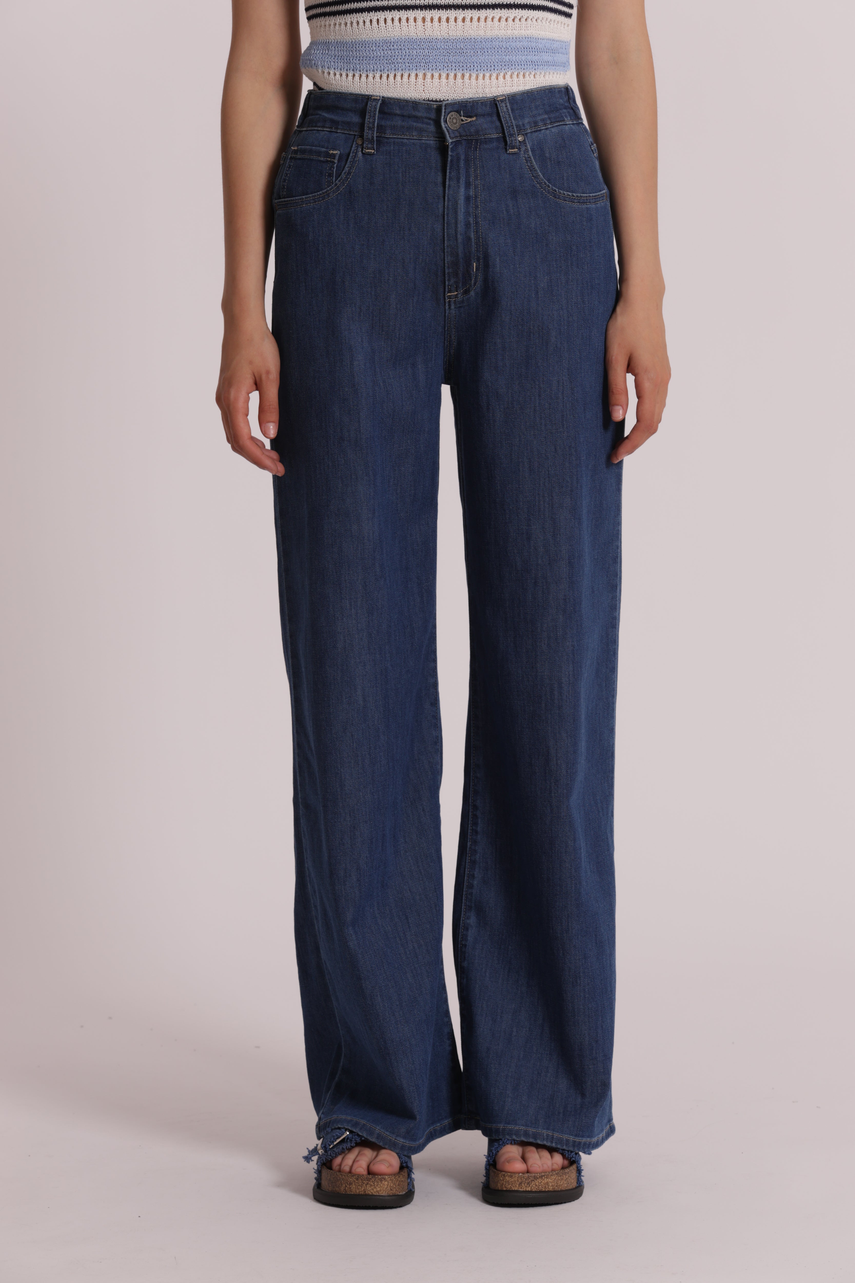 Mimi Mua Jeans Palazzo jeans blu chiaro elastico