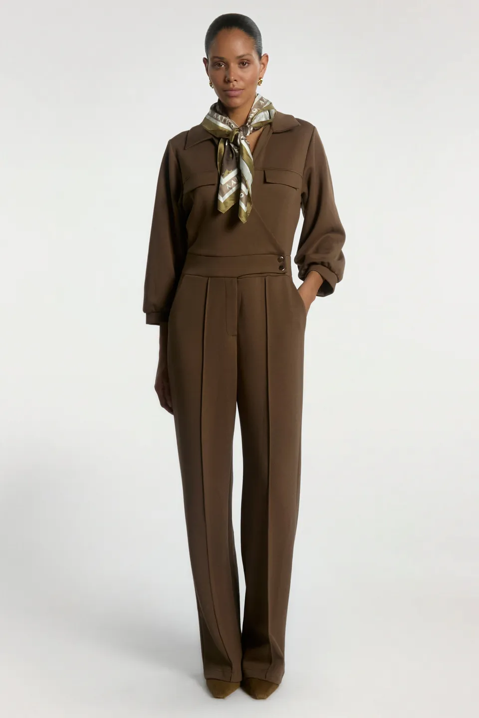 Aaiko Vion tuta marrone revers elegante