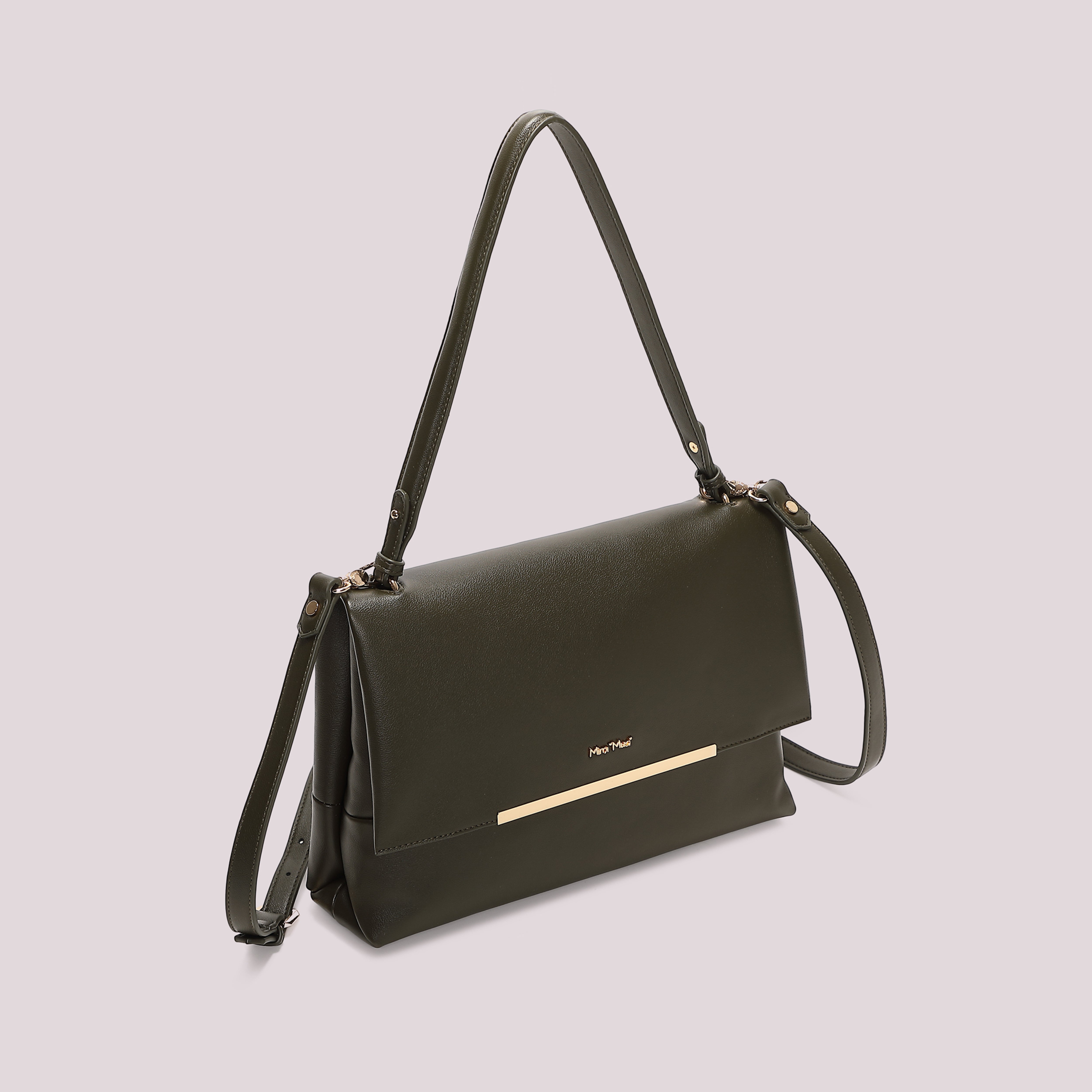Mimi Mua Borsa a Spalla Dettaglio Dorato Nero