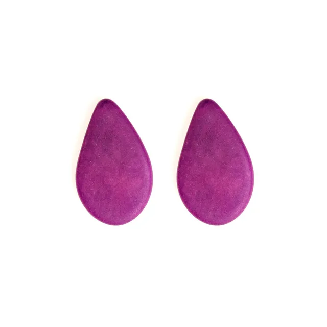 On Earth Cooperative Collection Nema orecchini tagua viola 2,5 cm