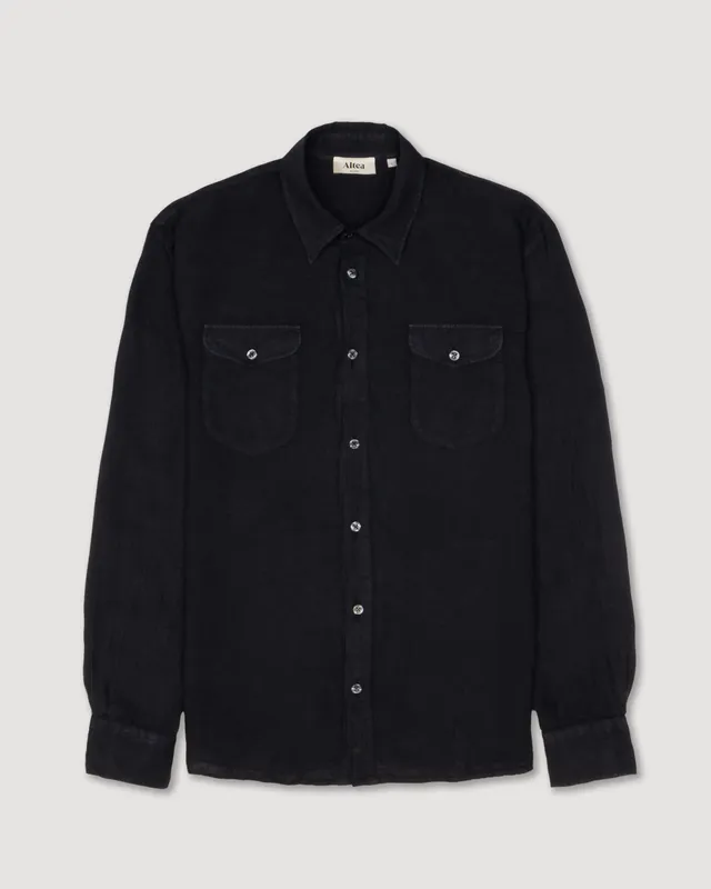 Altea Dallas camicia in lino blu navy over