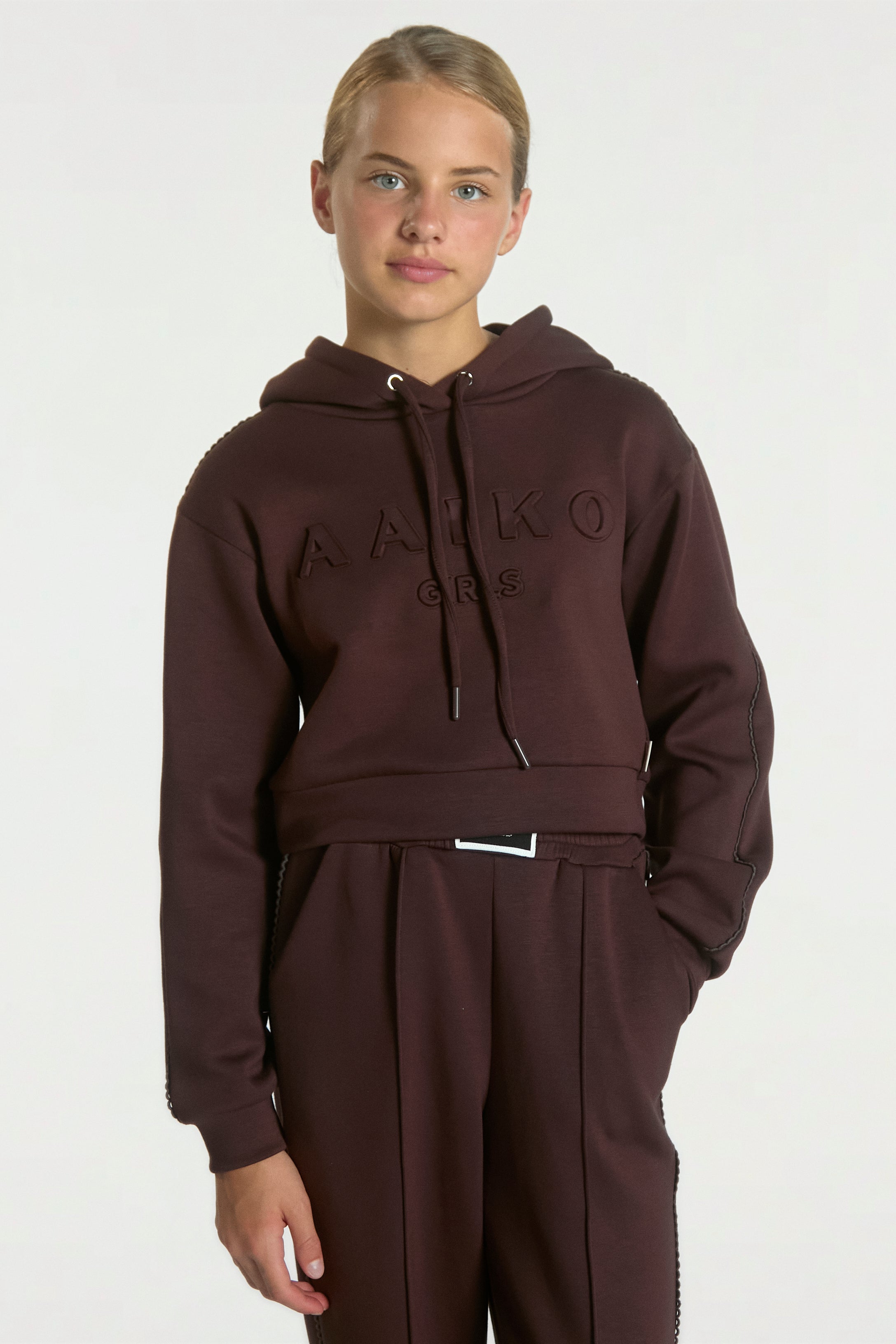 Aaiko Vico pantaloni bambina marroni elastico