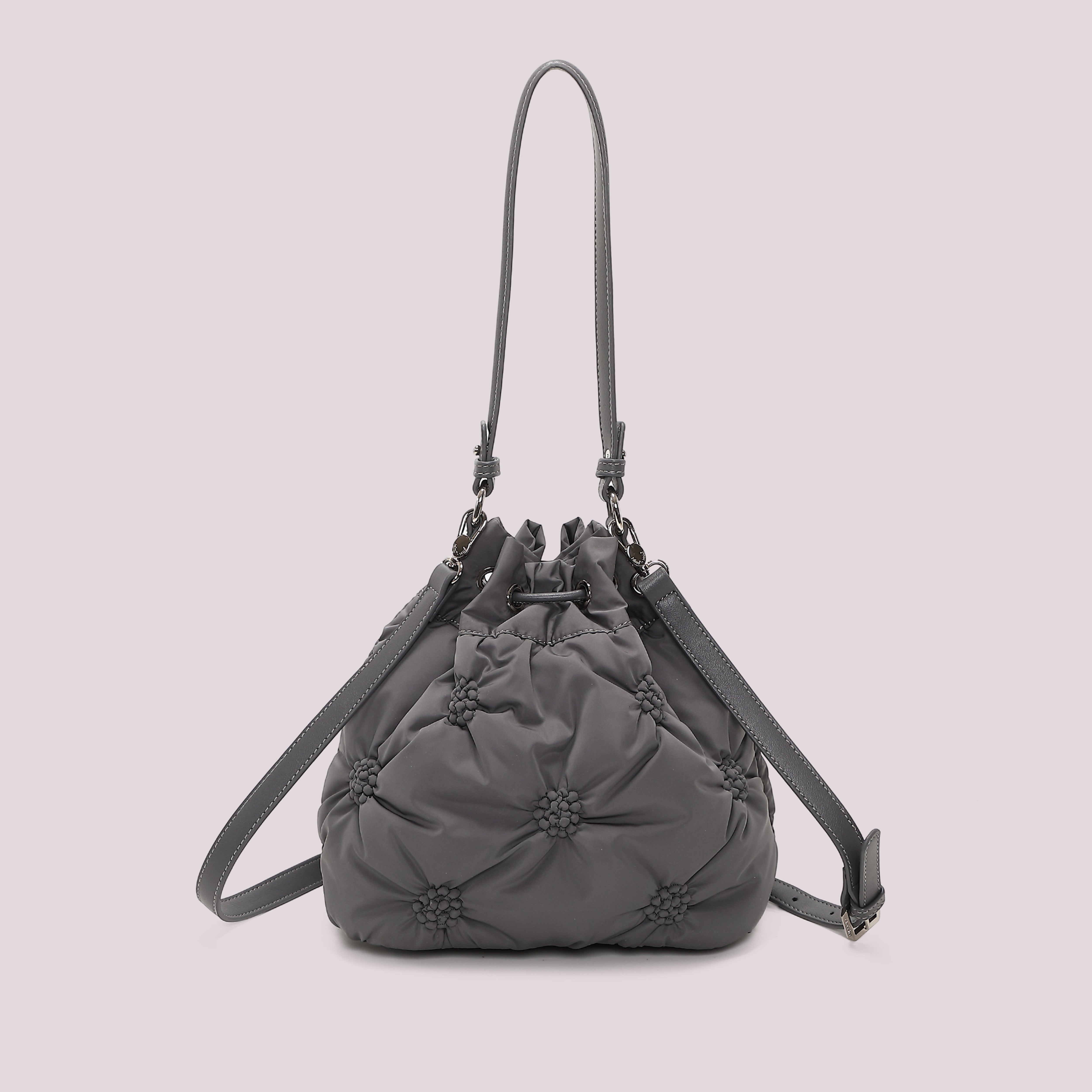 Mimi Mua Secchiello Effetto Piumino Borsa a Mano Nero Tracolla