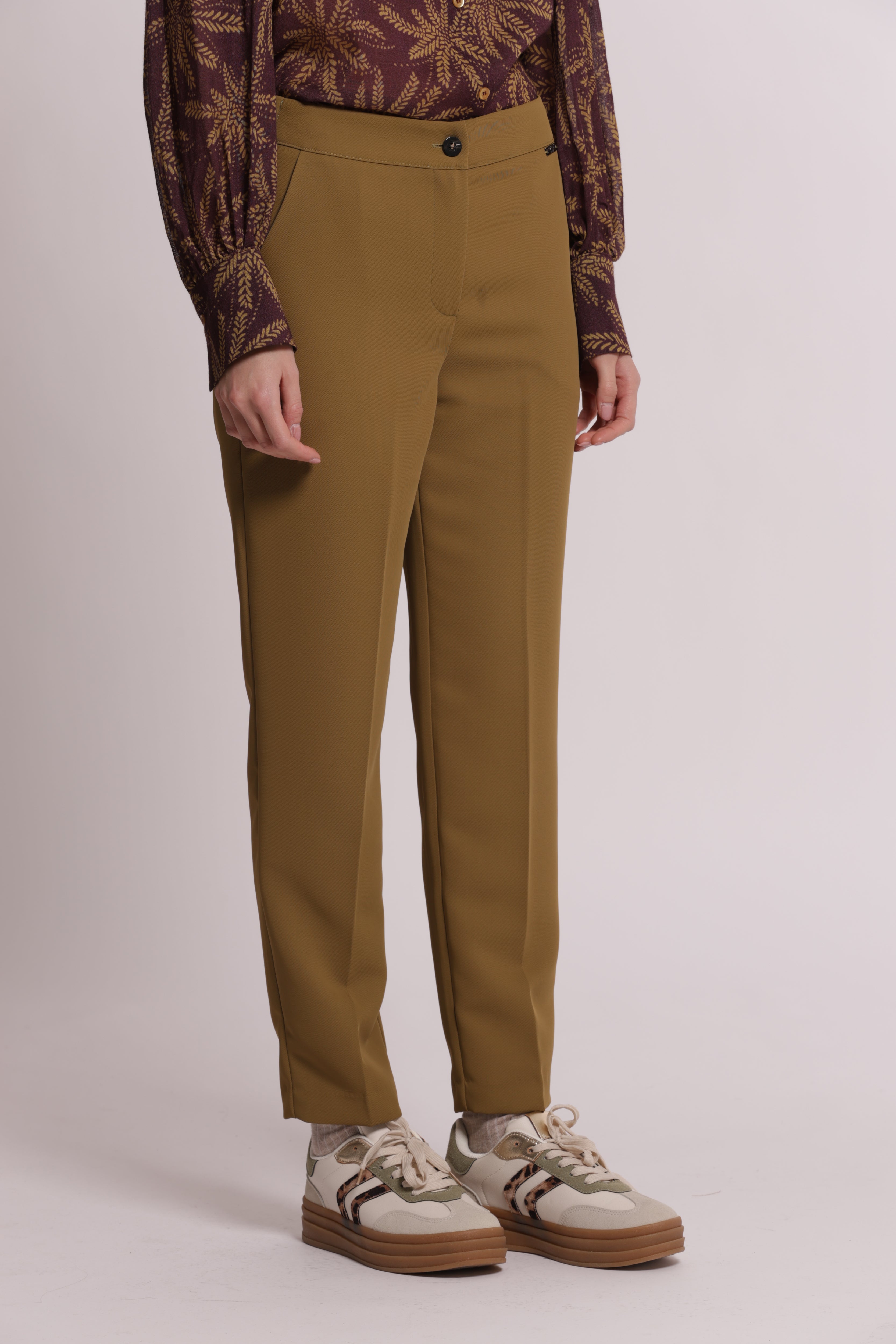 Mimi Mua Pantalone Sigaretta Elastico Dietro Nero Slim