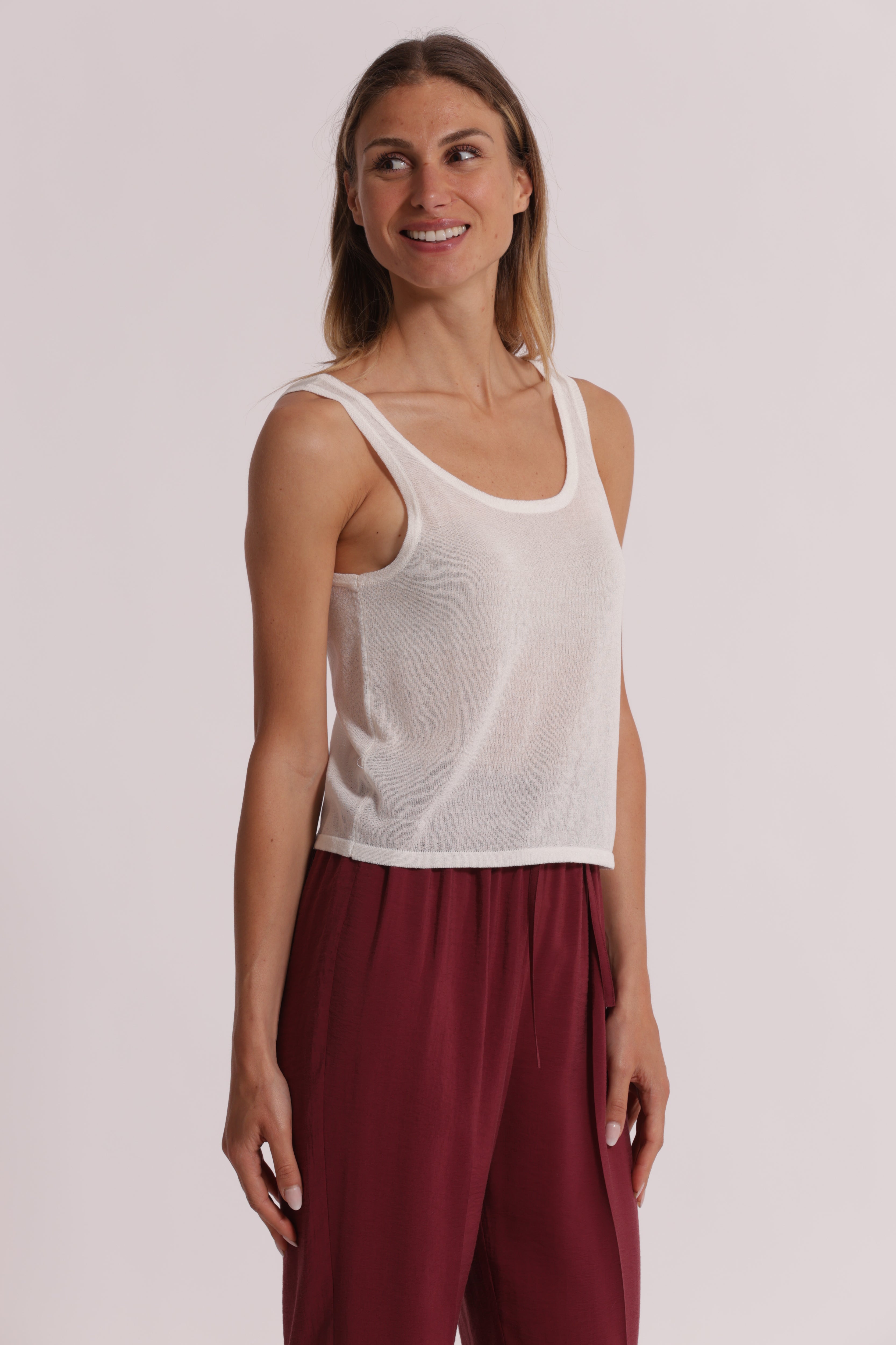 Mimi Mua Canotta Basic Nero viscosa