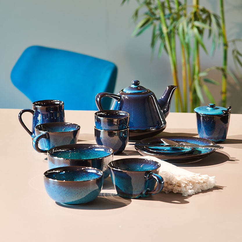 On Earth Cobalto piattino ceramica blu 19 cm vetro riciclato