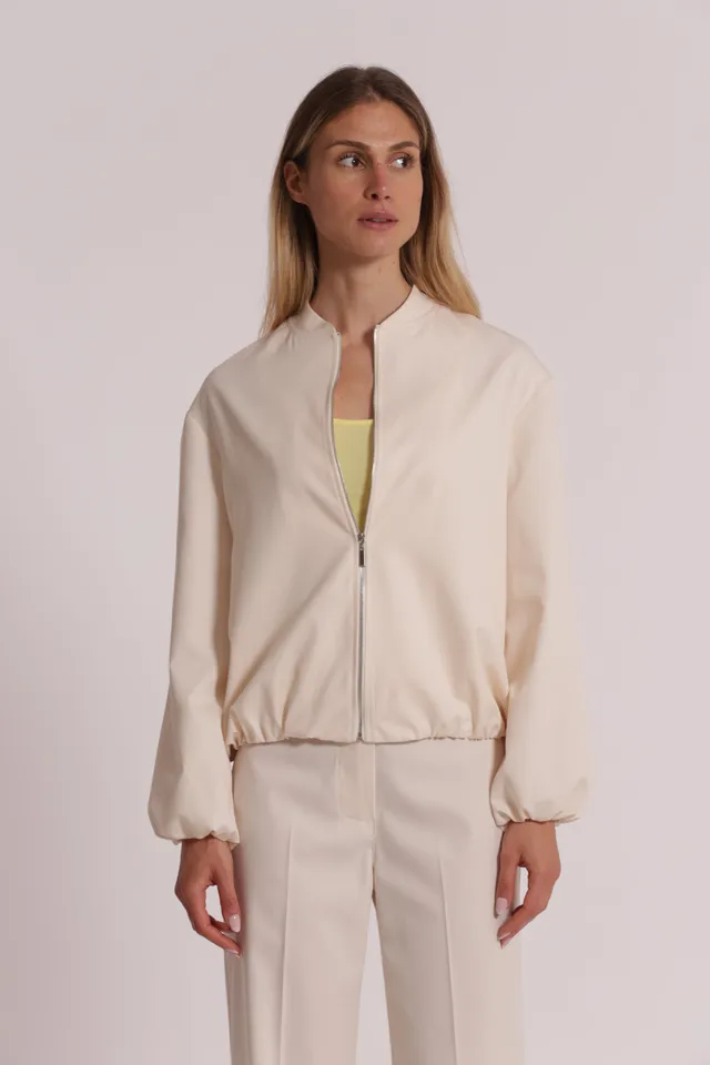Mimi Mua Manofredda giacca con zip latte