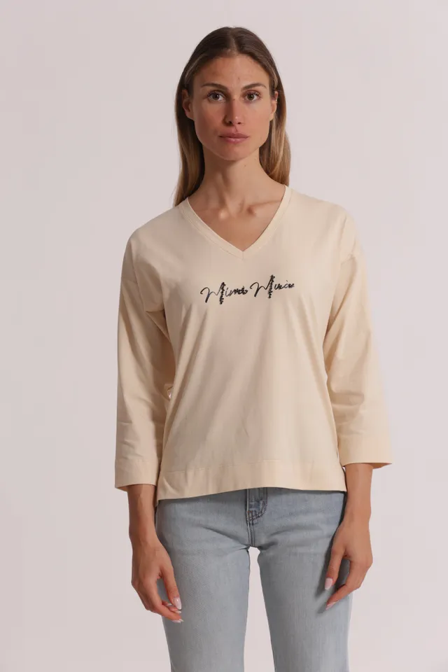 Mimi Mua T-Shirt Mimi-Mua Scollo V maniche lunghe