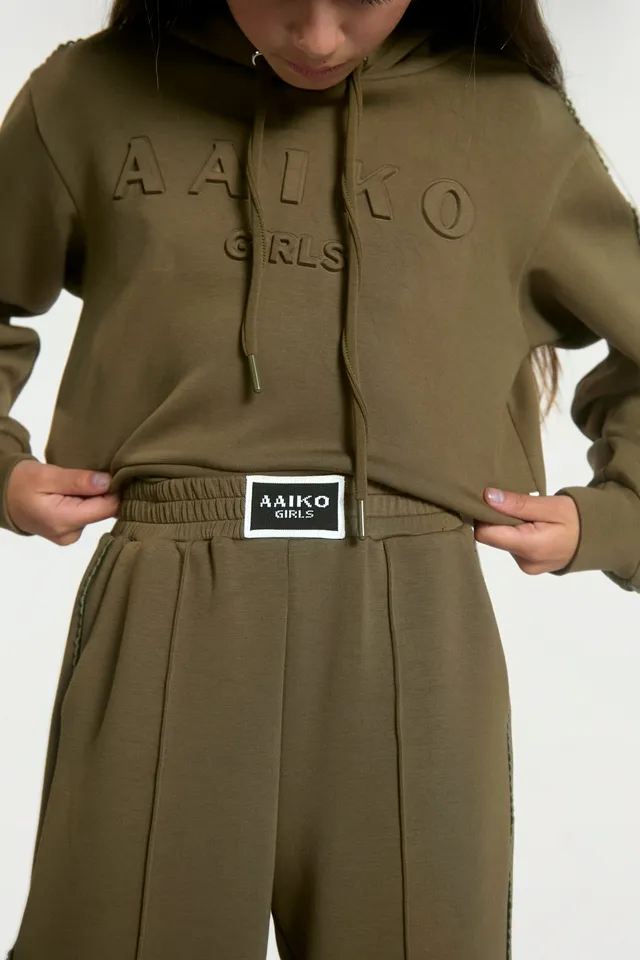 Aaiko Haylee felpa cappuccio verde bambina