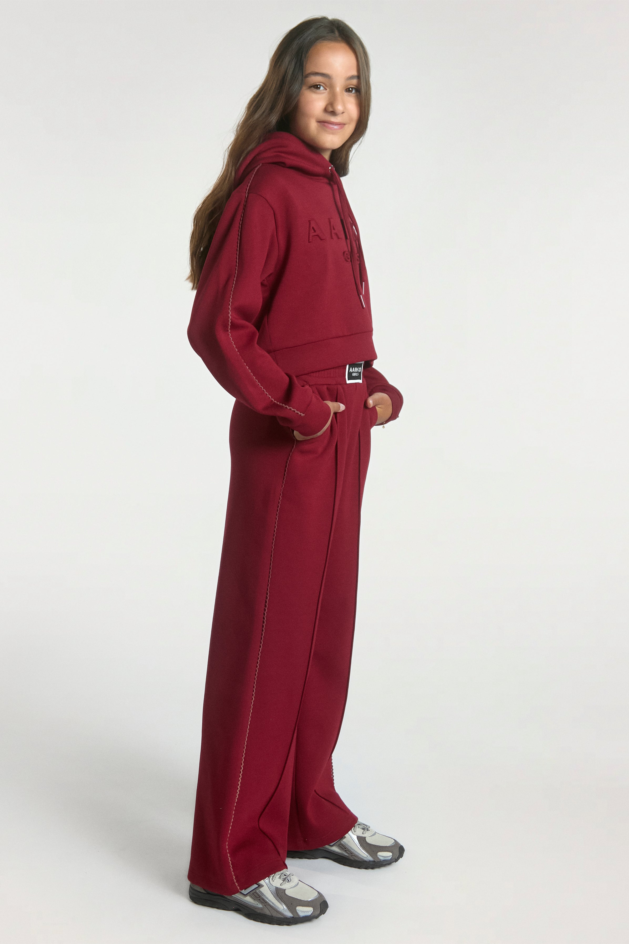Aaiko Haylee felpa cappuccio bordeaux logo rilassata