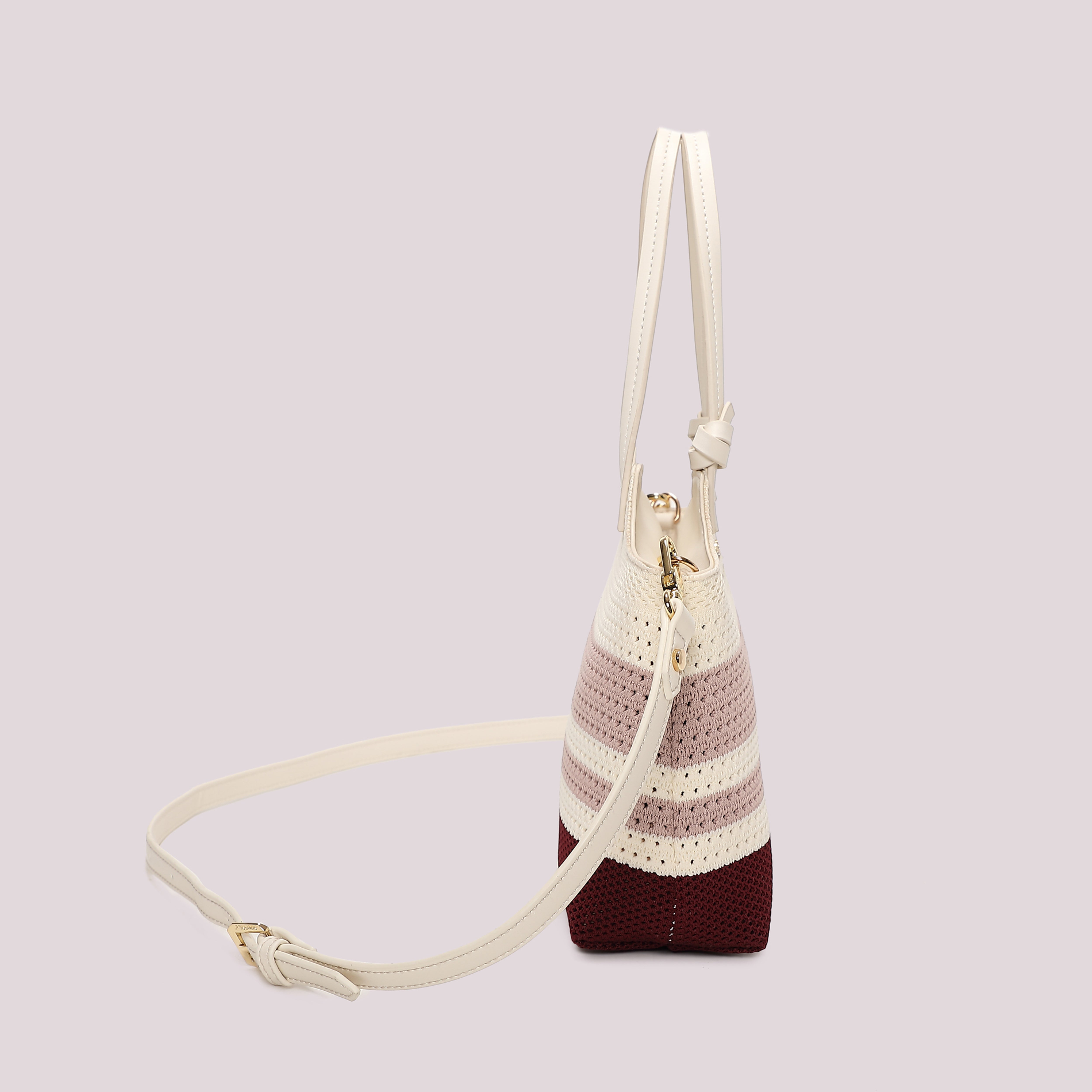 Mimi Mua Borsa Mano Maglia Righe ciclamino piccola