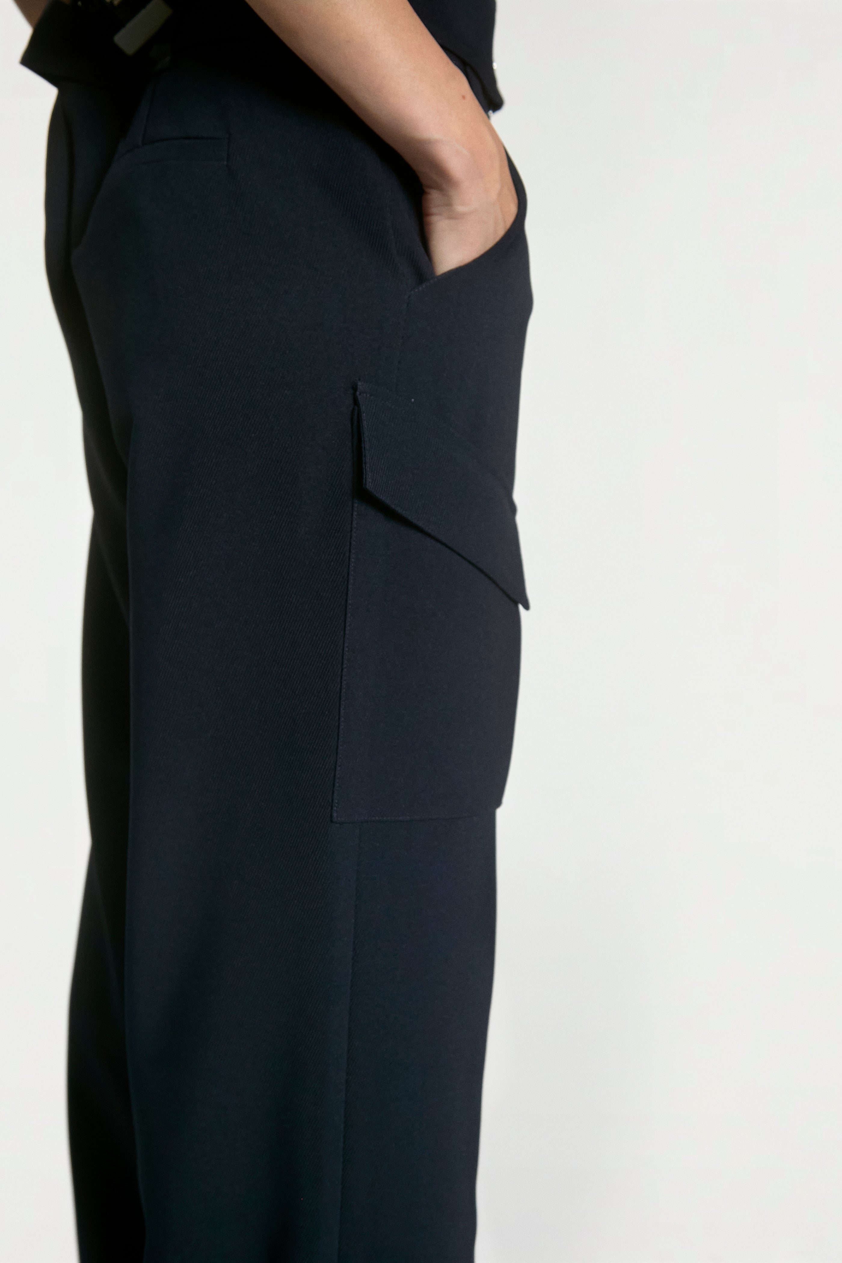Aaiko Elvar pantaloni blu notte gamba larga