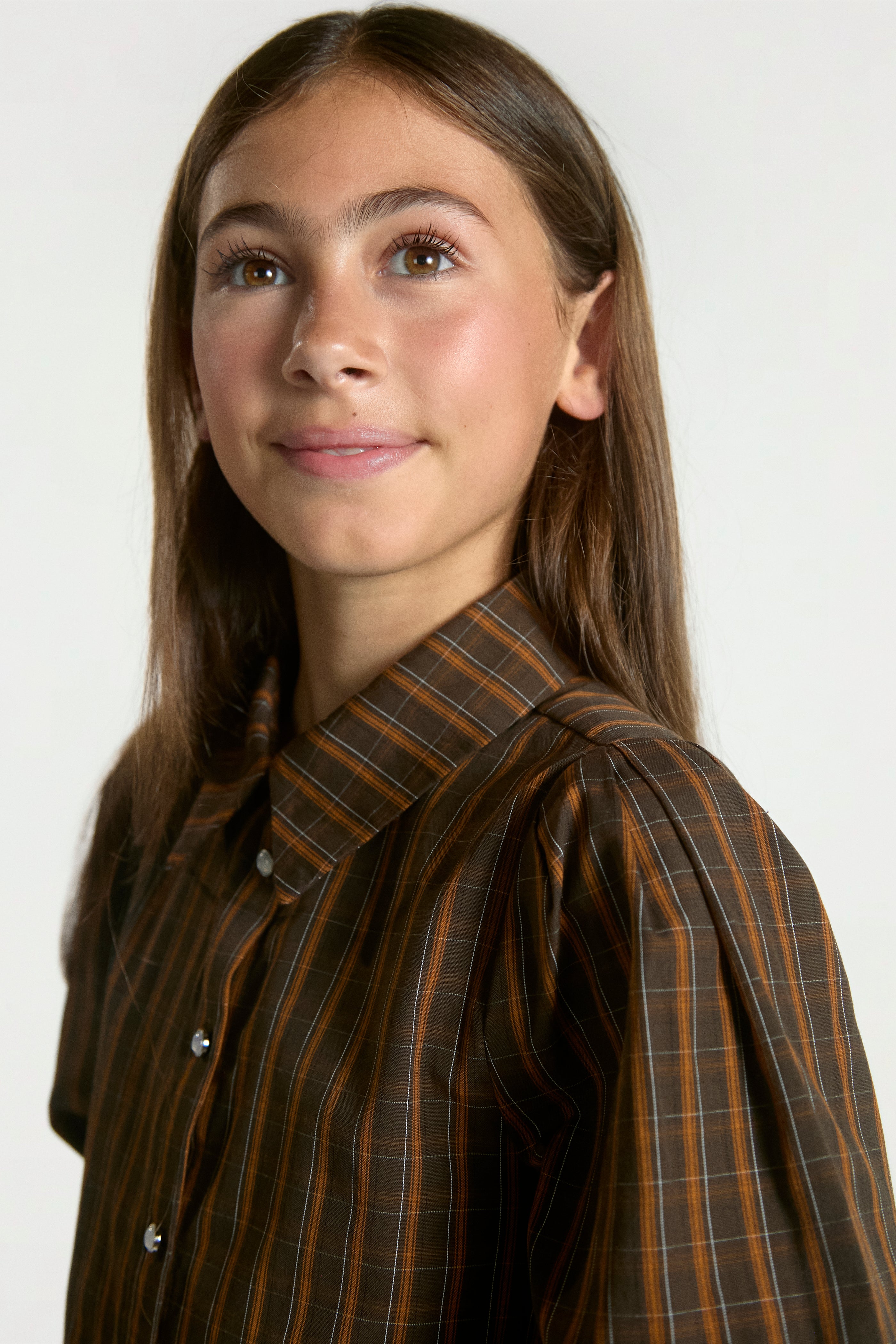 Aaiko Janesse camicia quadri cotone marrone