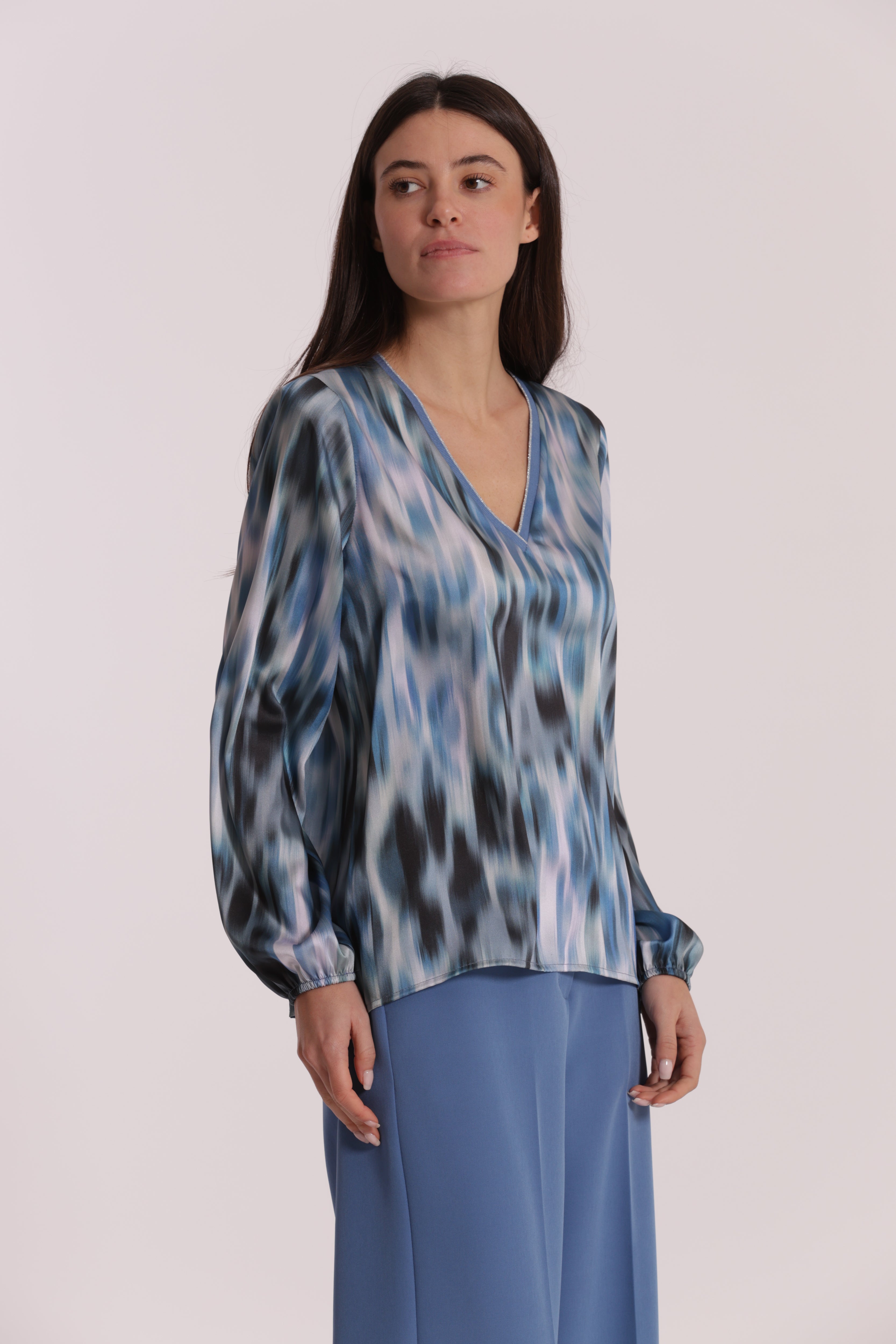 Mimi Mua Blusa Scollo V Lurex Fusion Mosto