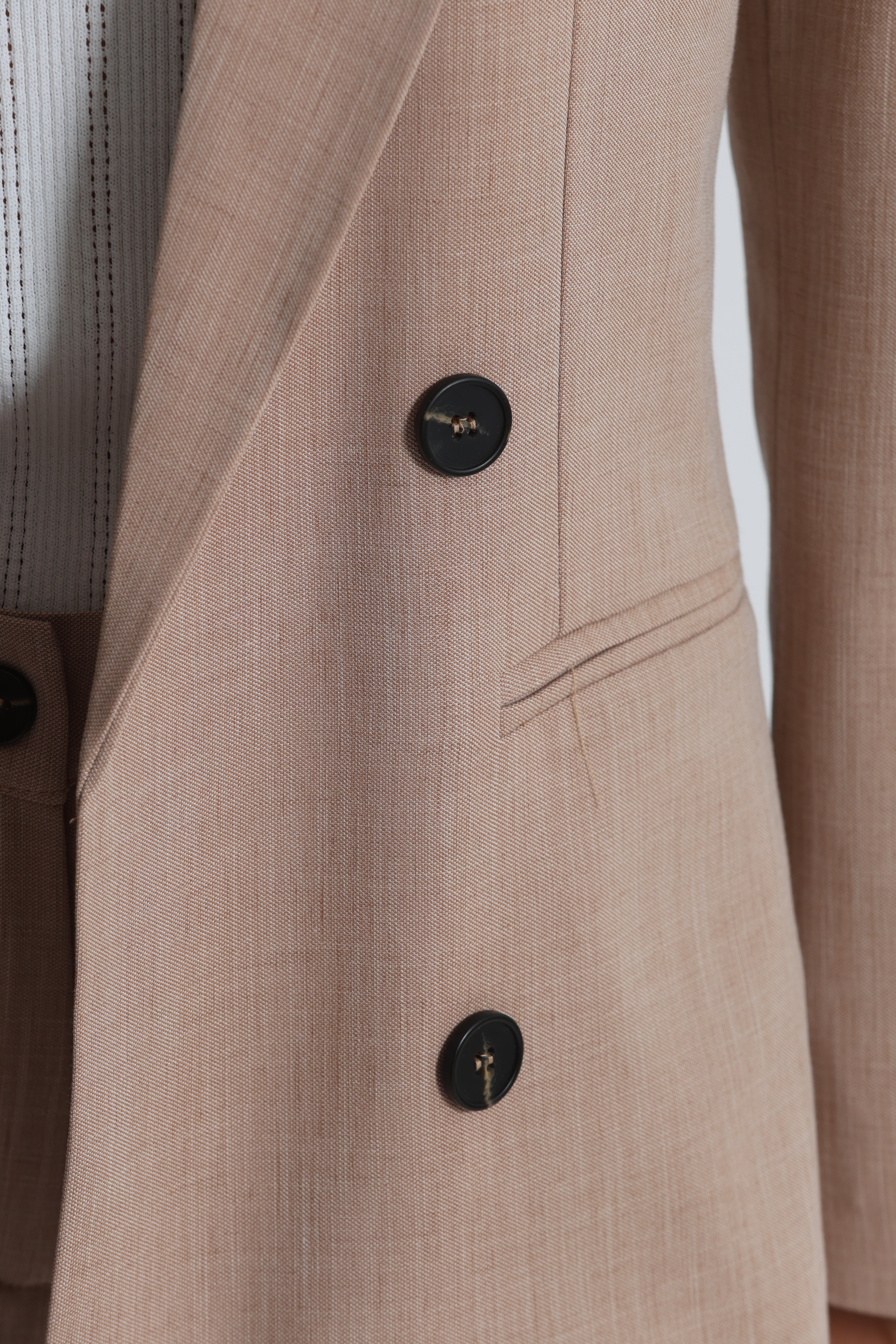 Mimi Mua Giacca Doppiopetto giacca beige classica
