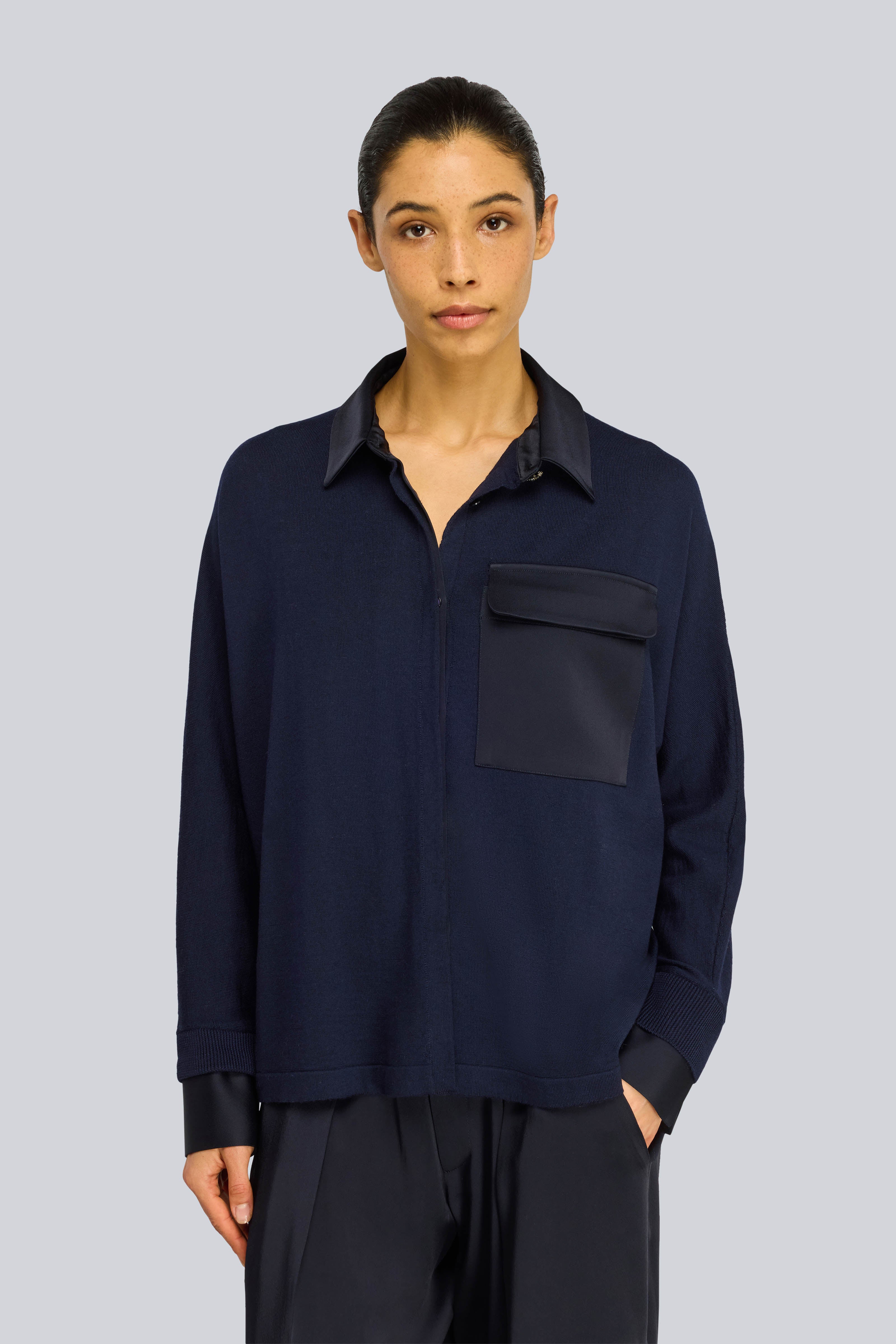 Semicouture Laetitia maglia in lana blu notte