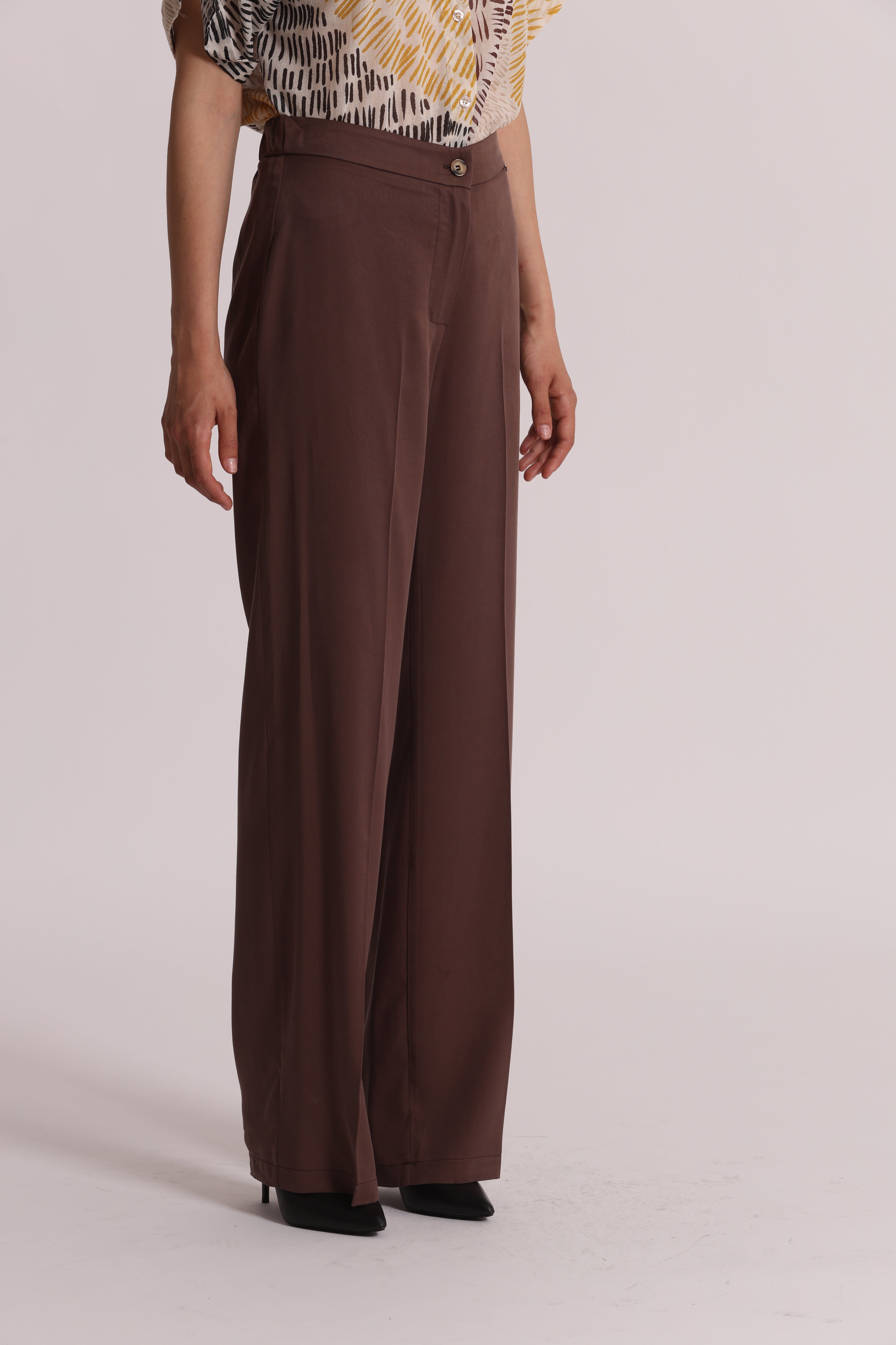 Mimi Mua pantalone dritto lyocell elastico