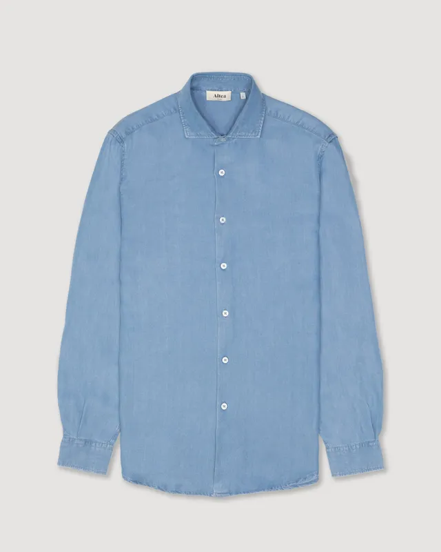 Altea Antoine camicia lyocell indaco azzurro