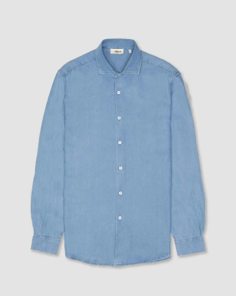 Altea Antoine camicia lyocell indaco azzurro