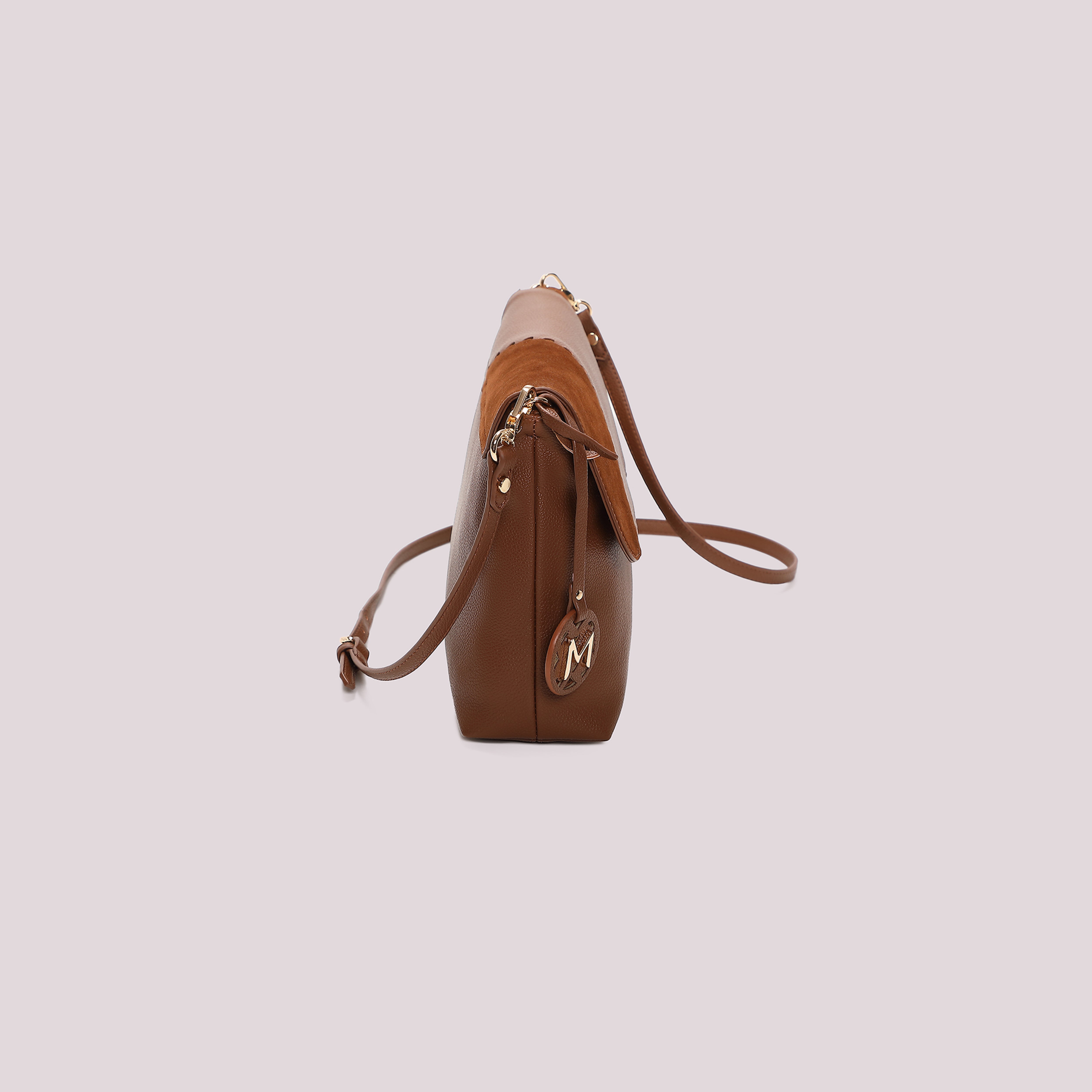 Mimi Mua Borsa a Busta Patch Camoscio Nero