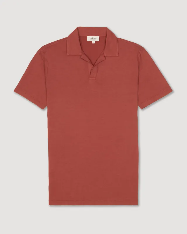 Altea Dennis polo jersey cotone ruggine collo aperto