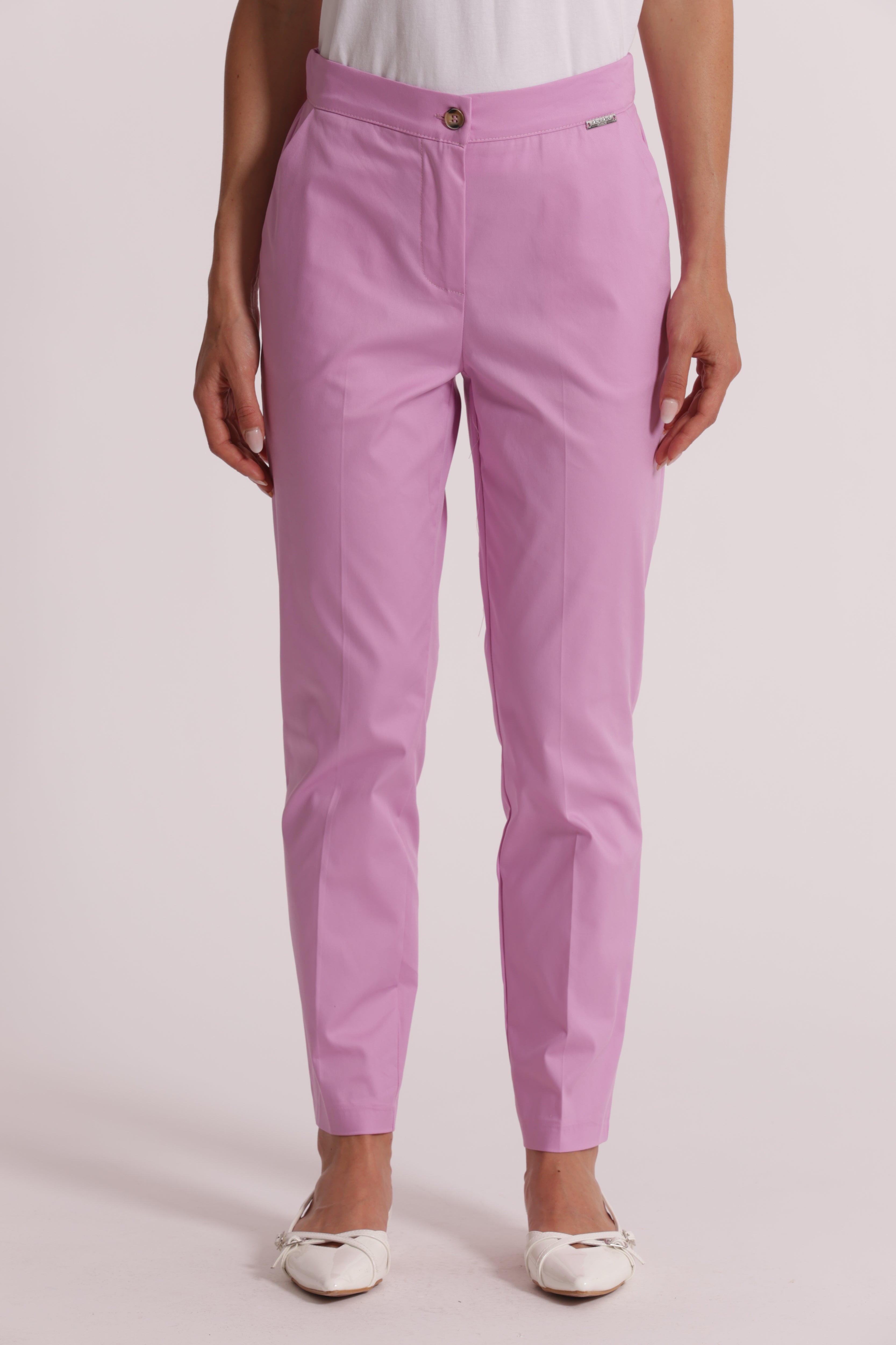 Mimi Mua Pantalone Cotone Elastico Panna