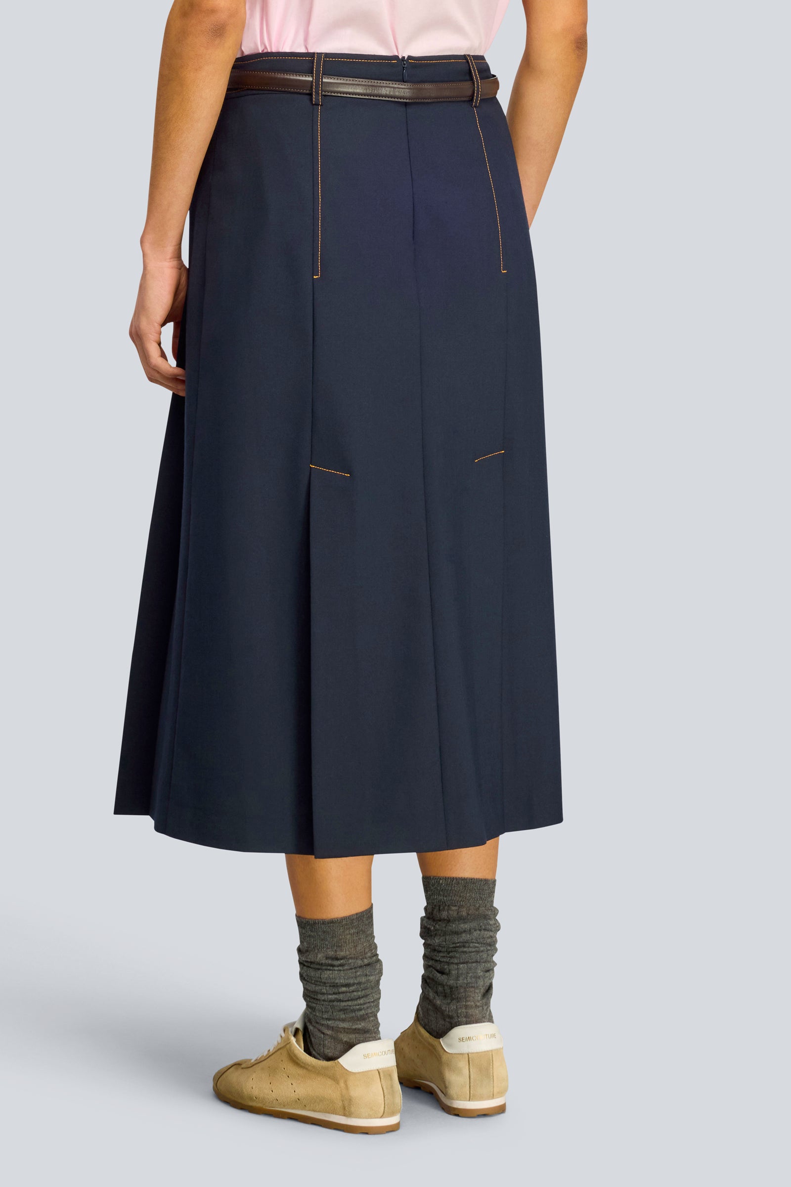Semicouture Janette gonna lunga lana canyon pieghe