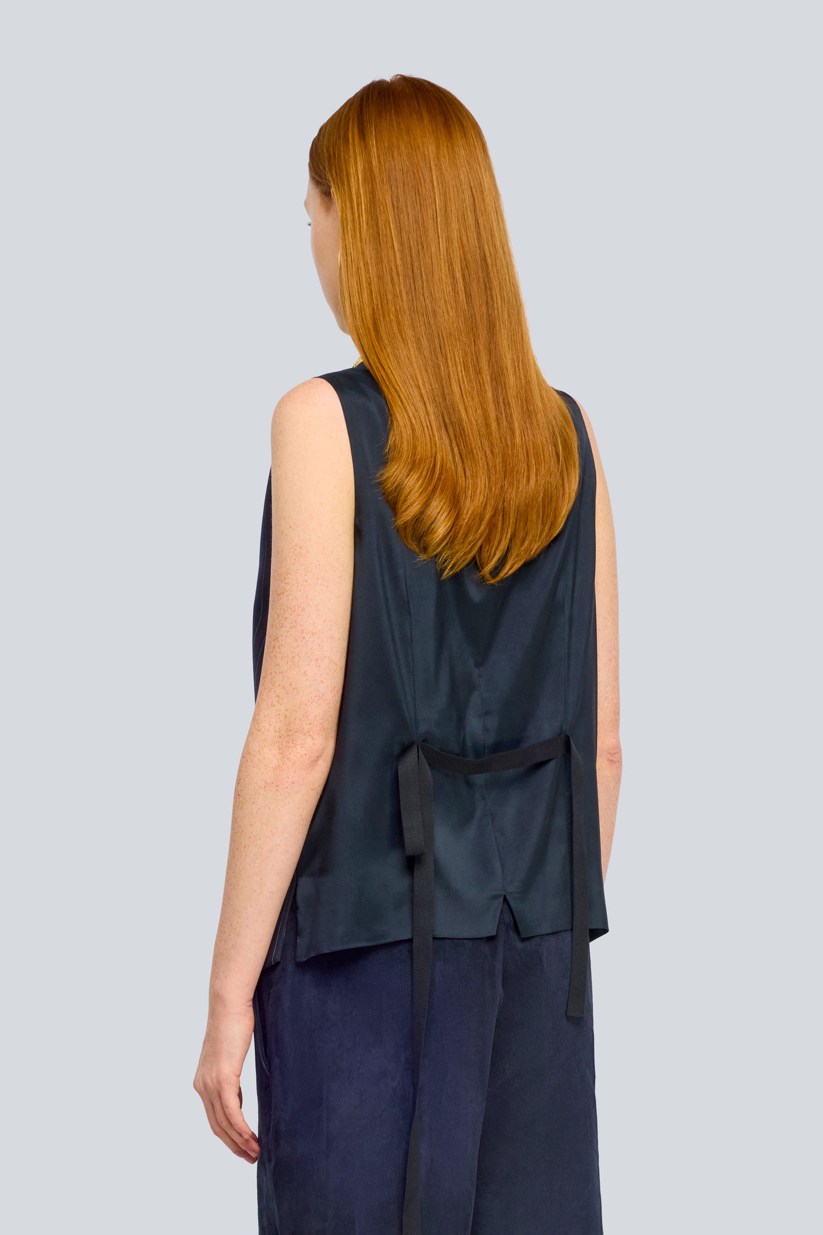 Semicouture Britney Y6WM53 gilet sartoriale gessato blue