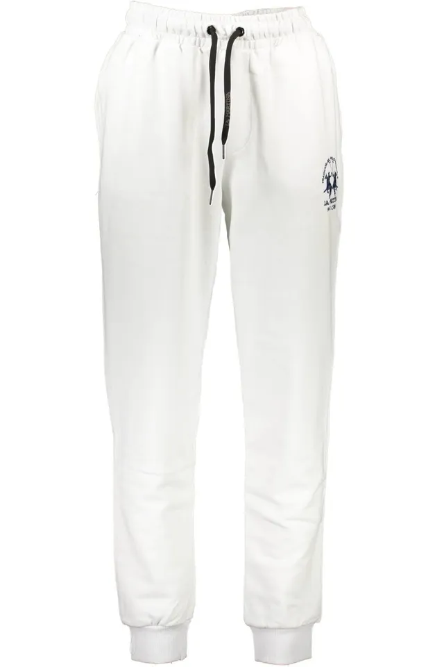 La Martina pantalone uomo taglia L bianco cotone con ricamo